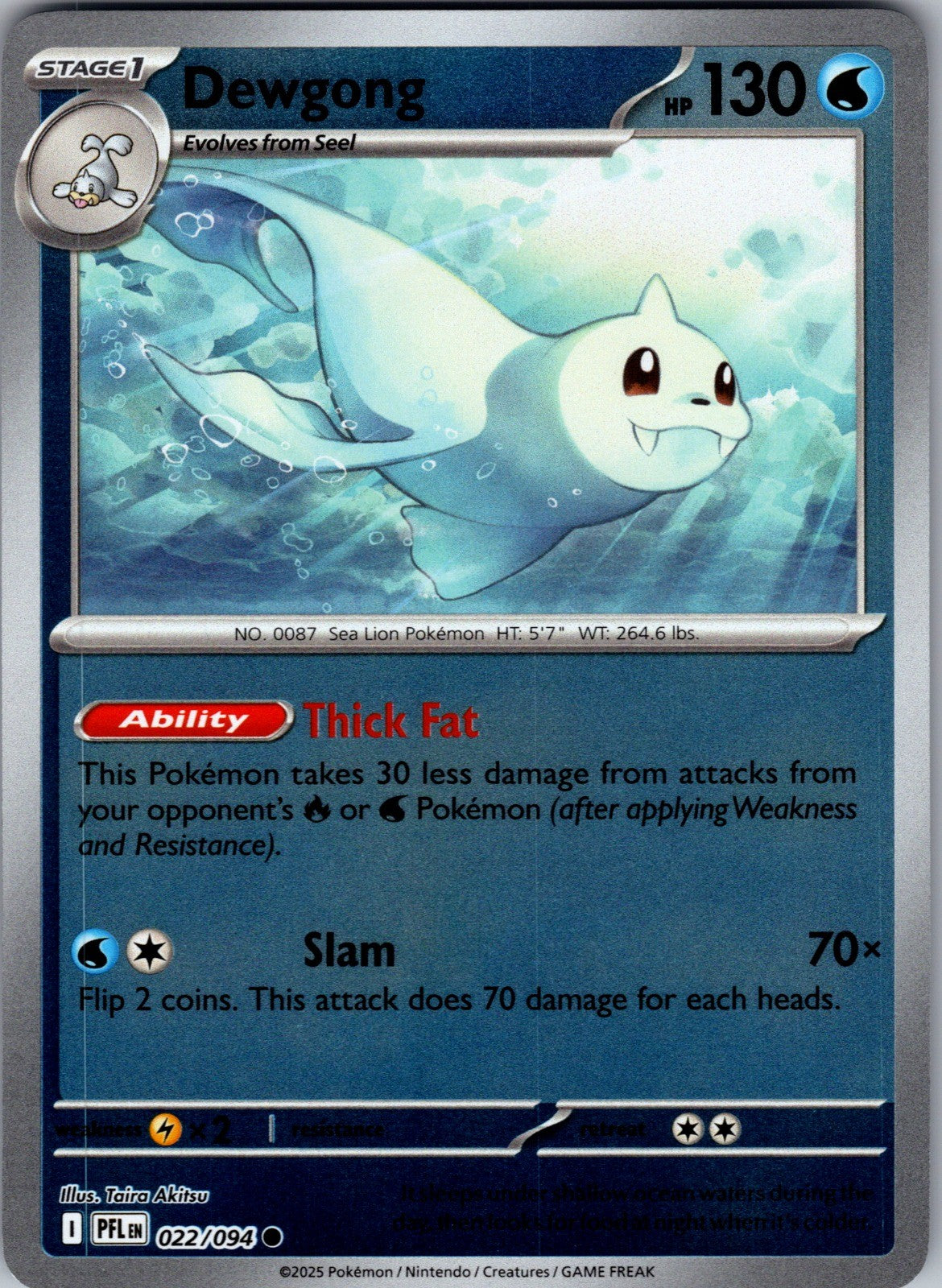 Dewgong - Reverse Holo Common ME02: Phantasmal Flames 022/094 LP