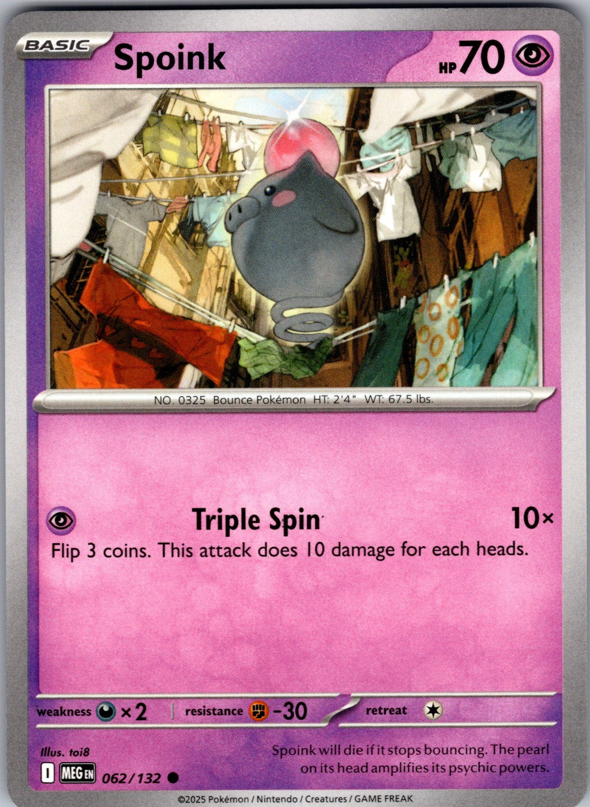 Spoink Common ME01: Mega Evolution 062/132 LP