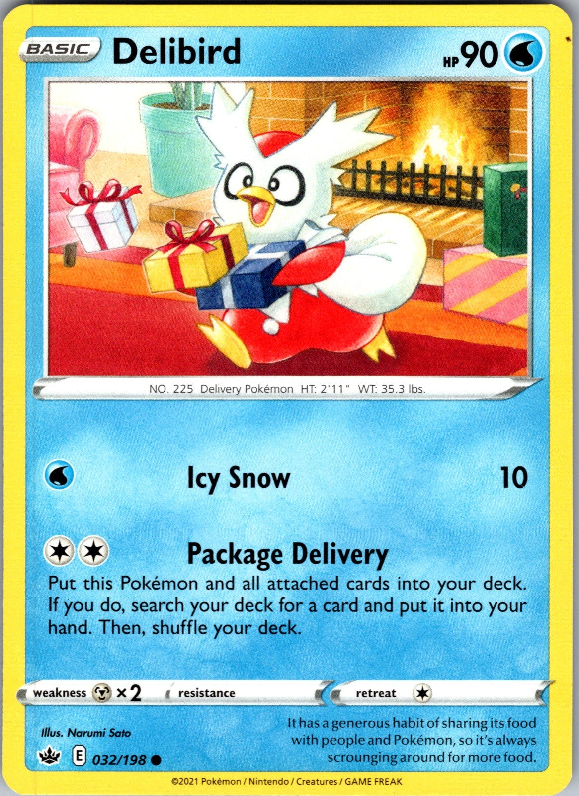 Delibird Common SWSH06: Chilling Reign 032/198 LP