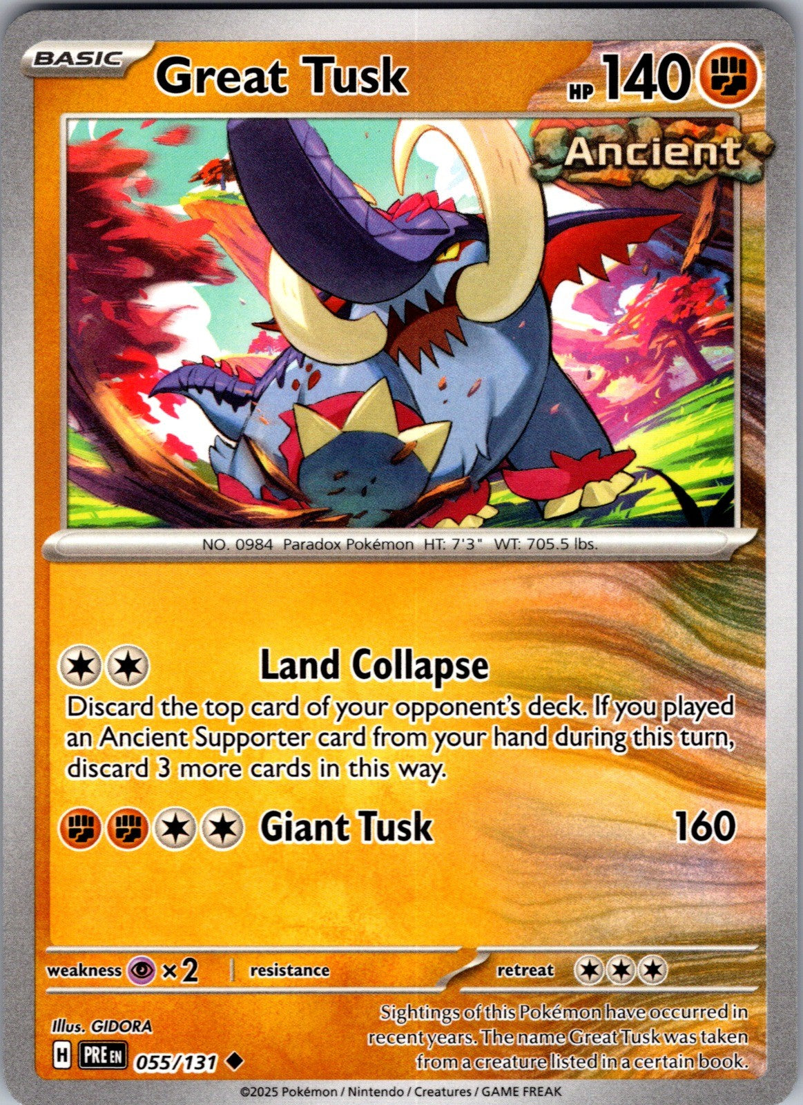 Great Tusk Uncommon Prize Pack Series Cards 097/162 LP