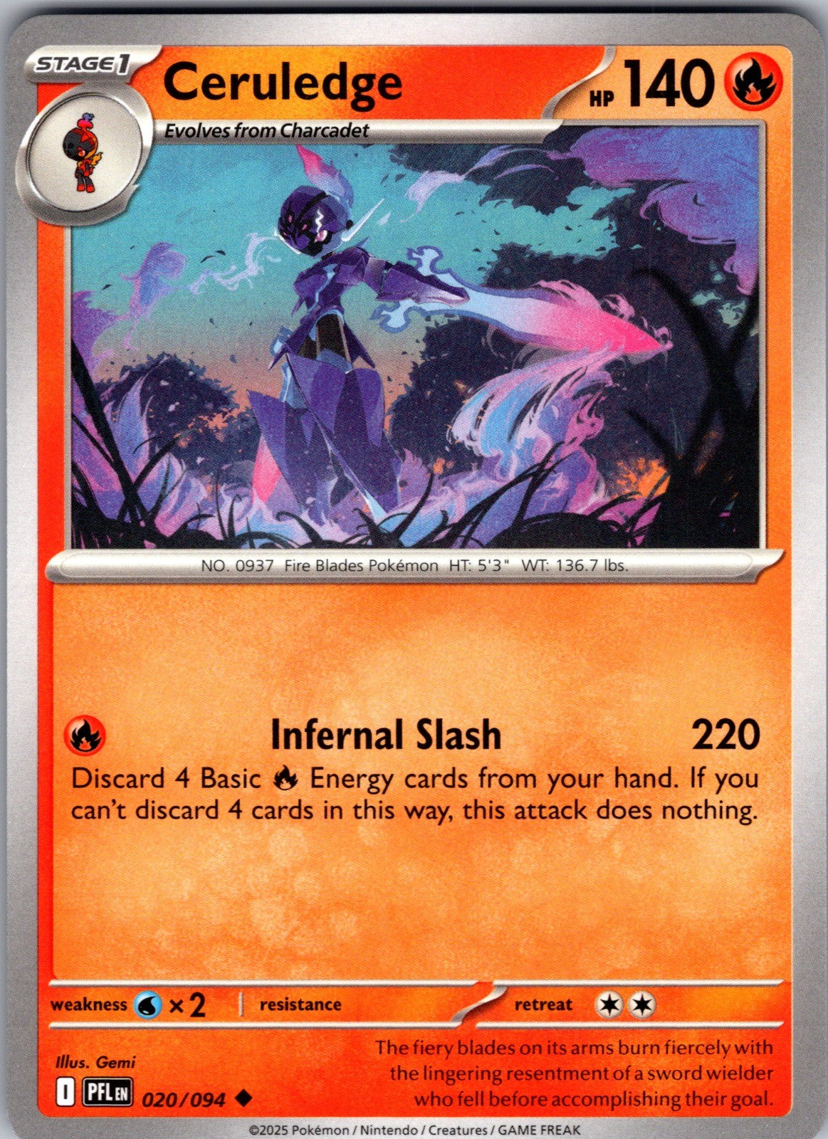 Ceruledge Uncommon ME02: Phantasmal Flames 020/094 LP