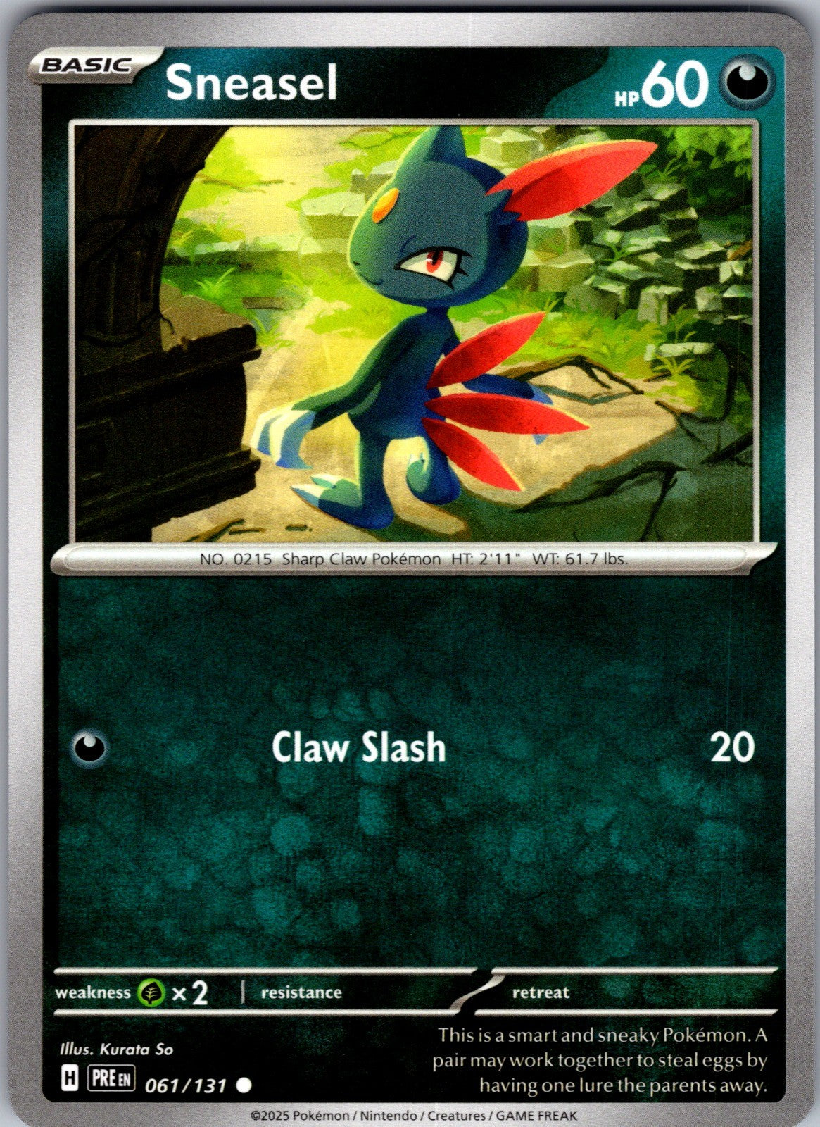Sneasel (Poke Ball Pattern) Holo Common SV: Prismatic Evolutions 061/131 LP
