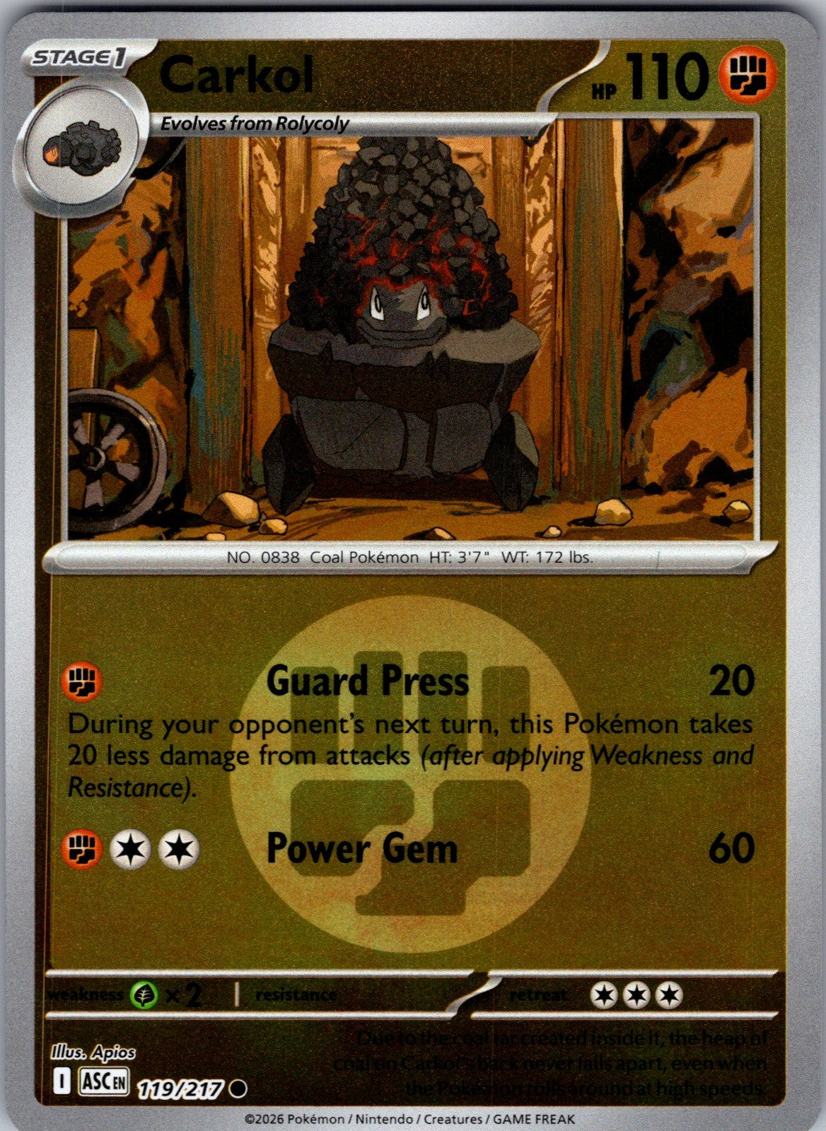 Carkol (Energy Symbol Pattern) Reverse Holo Common ME: Ascended Heroes 119/217 L