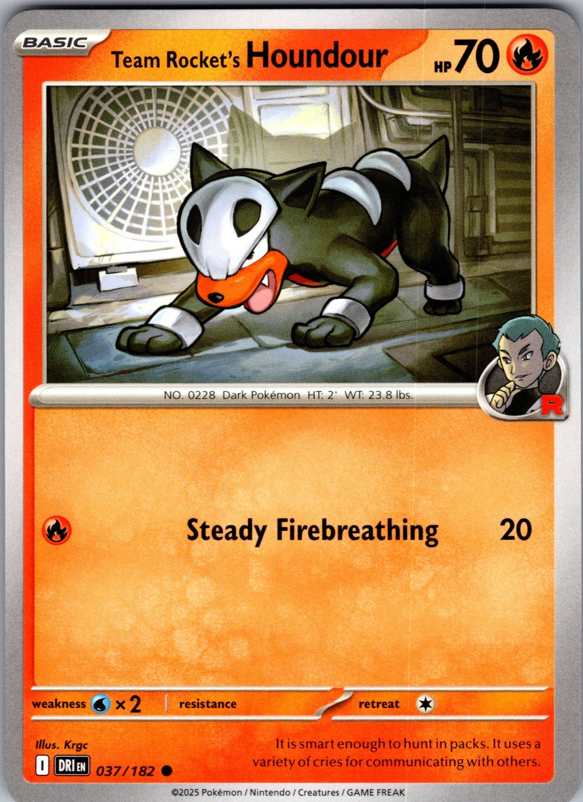 Team Rocket's Houndour Common SV10: Destined Rivals 037/182 LP