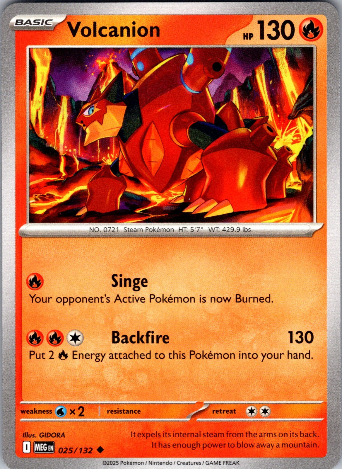 Volcanion Uncommon ME01: Mega Evolution 025/132 LP