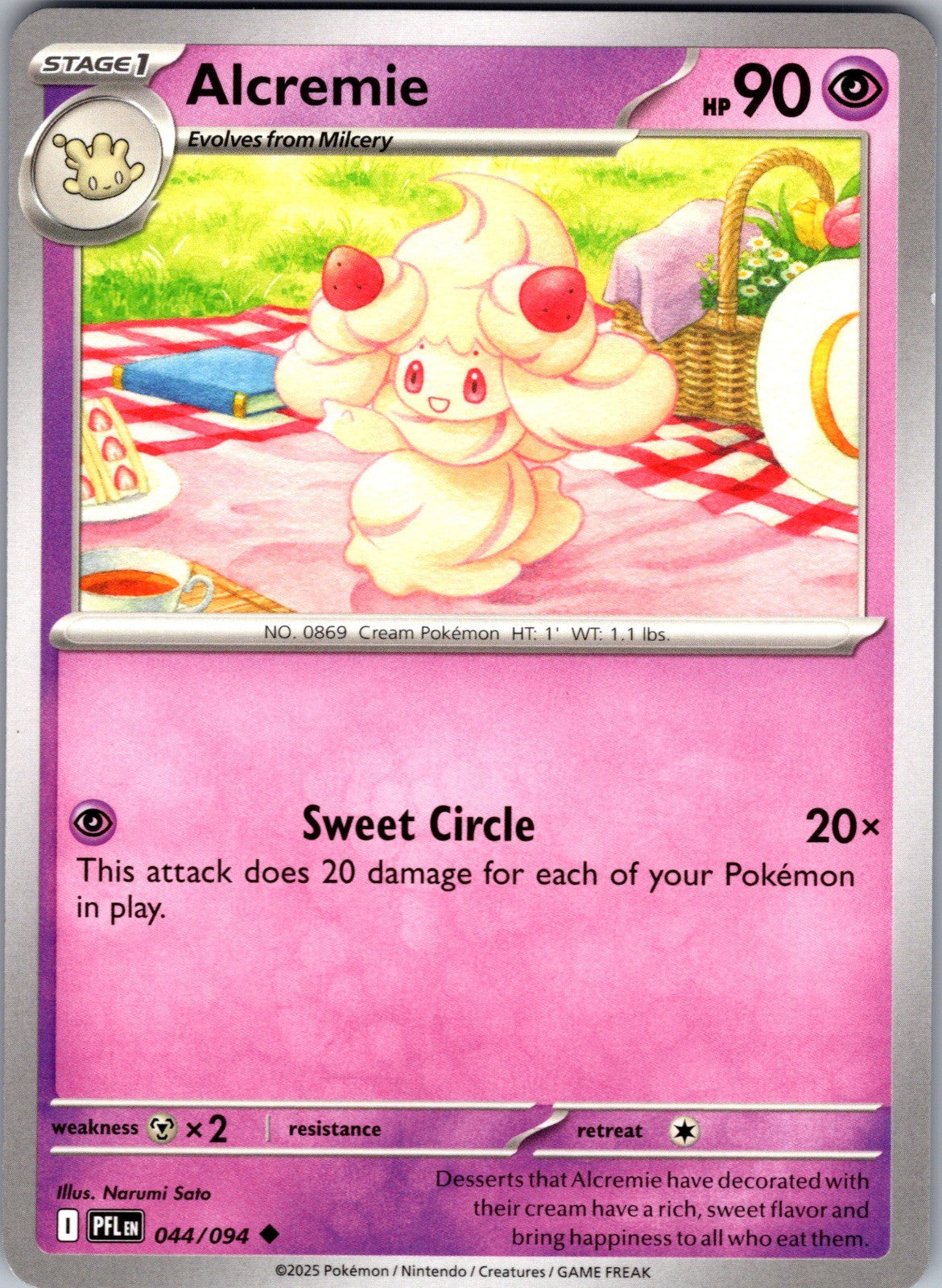 Alcremie Uncommon ME02: Phantasmal Flames 044/094 LP