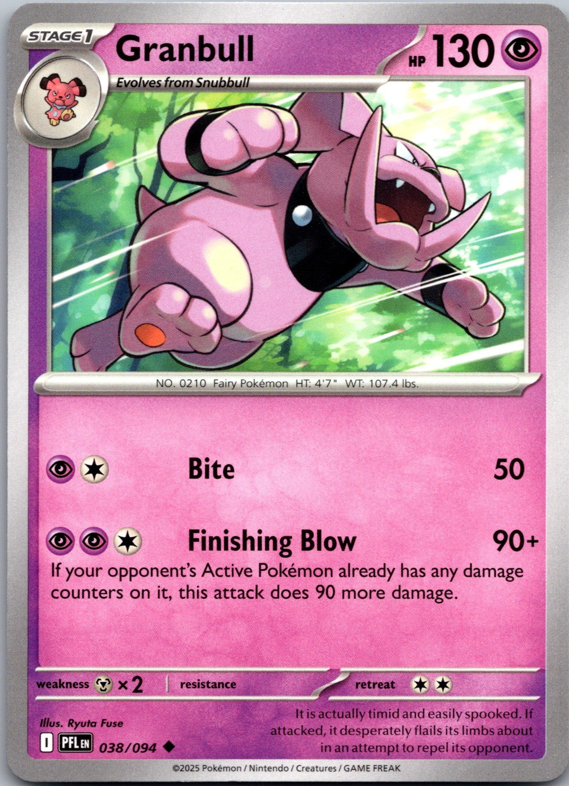 Granbull Uncommon ME02: Phantasmal Flames 038/094 LP