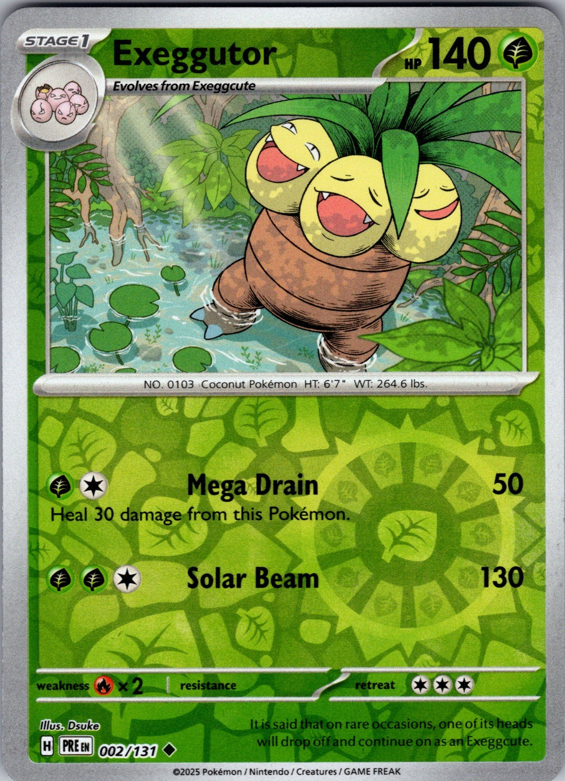 Exeggutor (Poke Ball Pattern) Holo Uncommon SV: Prismatic Evolutions 002/131 LP