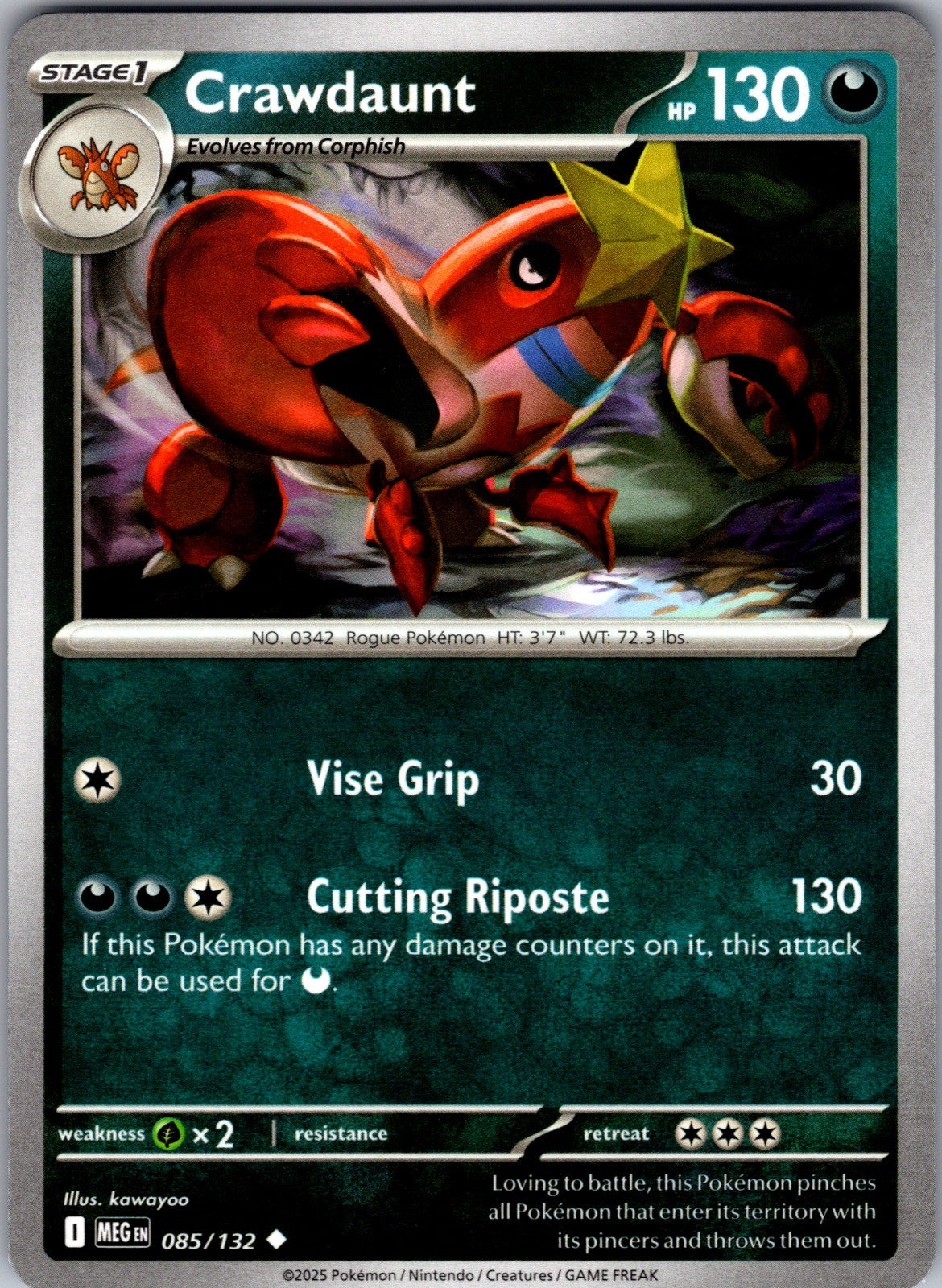Crawdaunt Uncommon ME01: Mega Evolution 085/132 LP