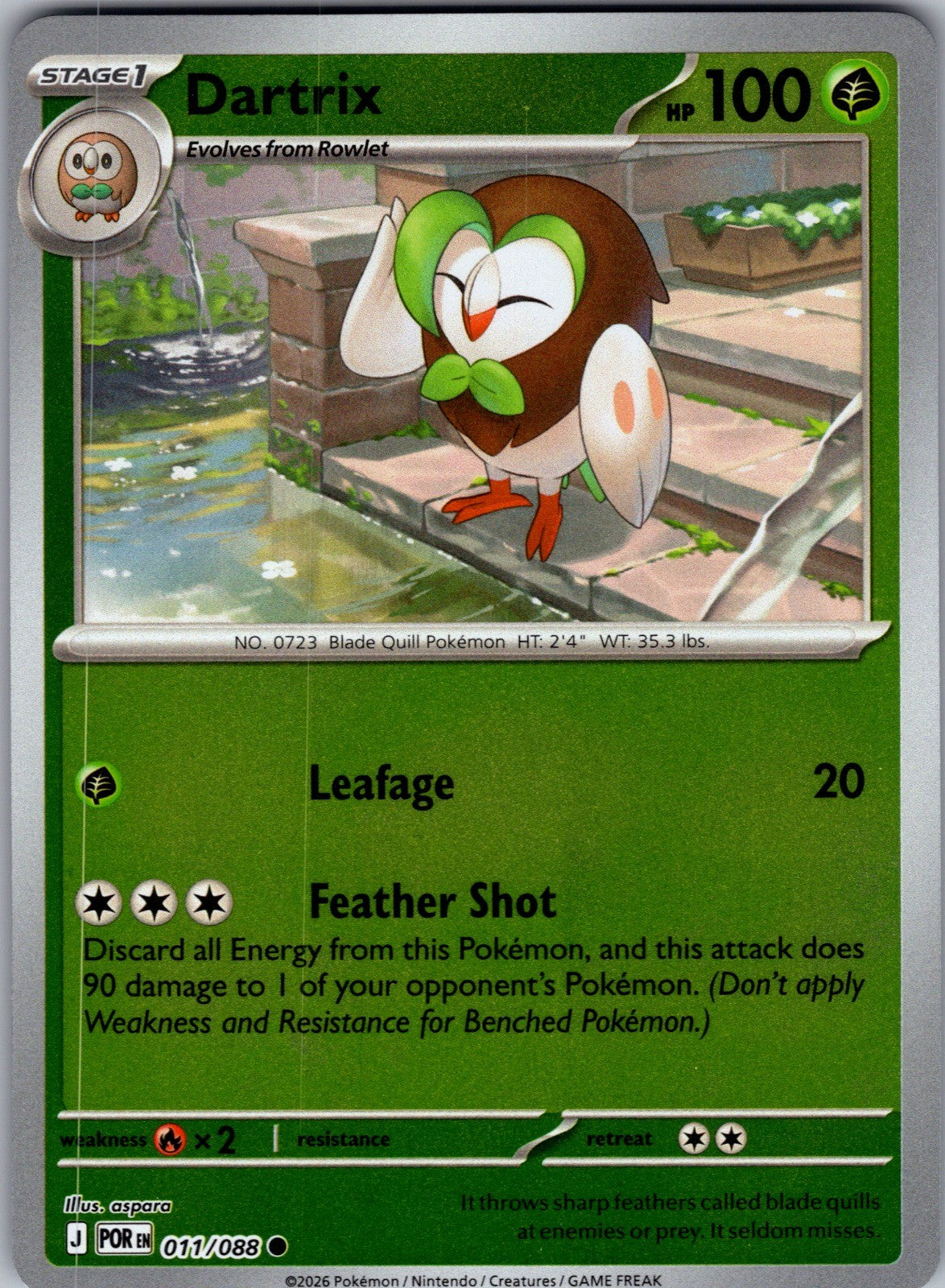 Dartrix Reverse Holo Common ME03: Perfect Order 011/088 LP