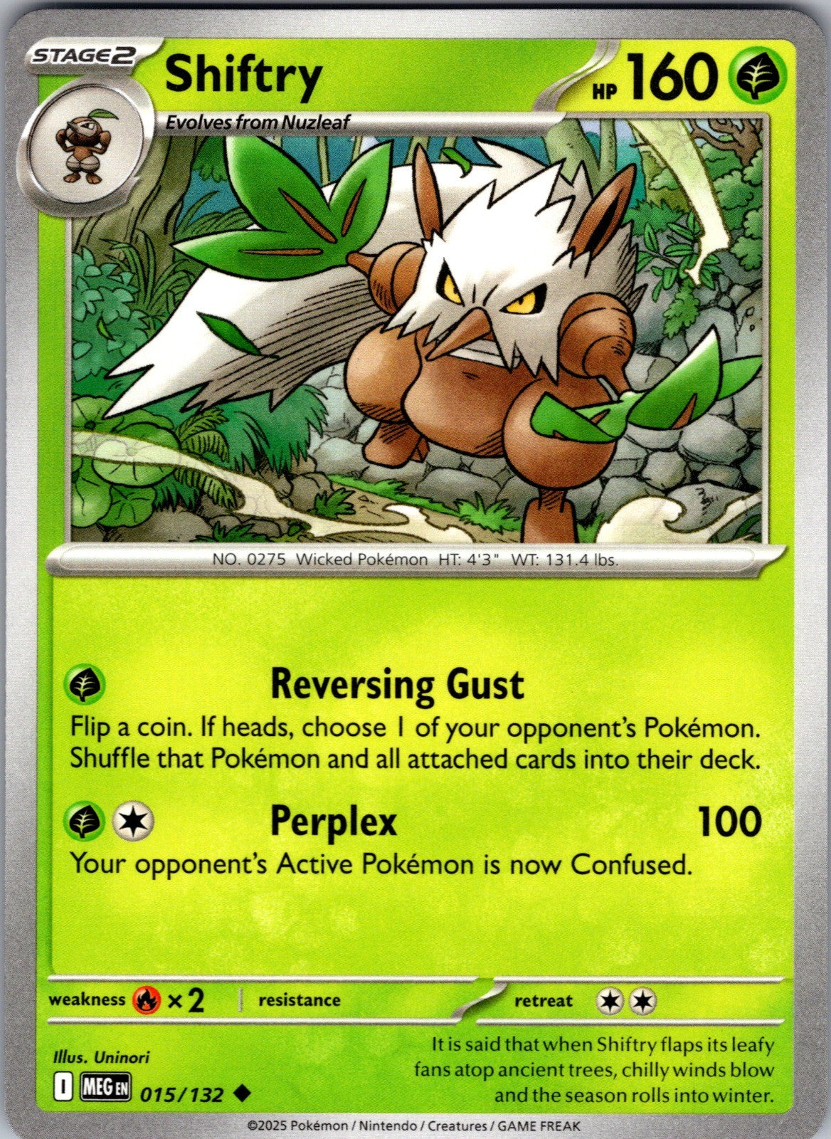 Shiftry Uncommon ME01: Mega Evolution 015/132 LP