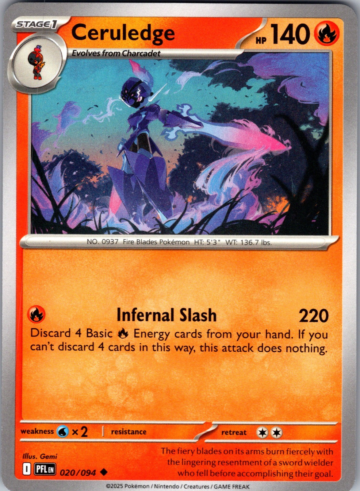 Ceruledge Uncommon ME02: Phantasmal Flames 020/094 LP