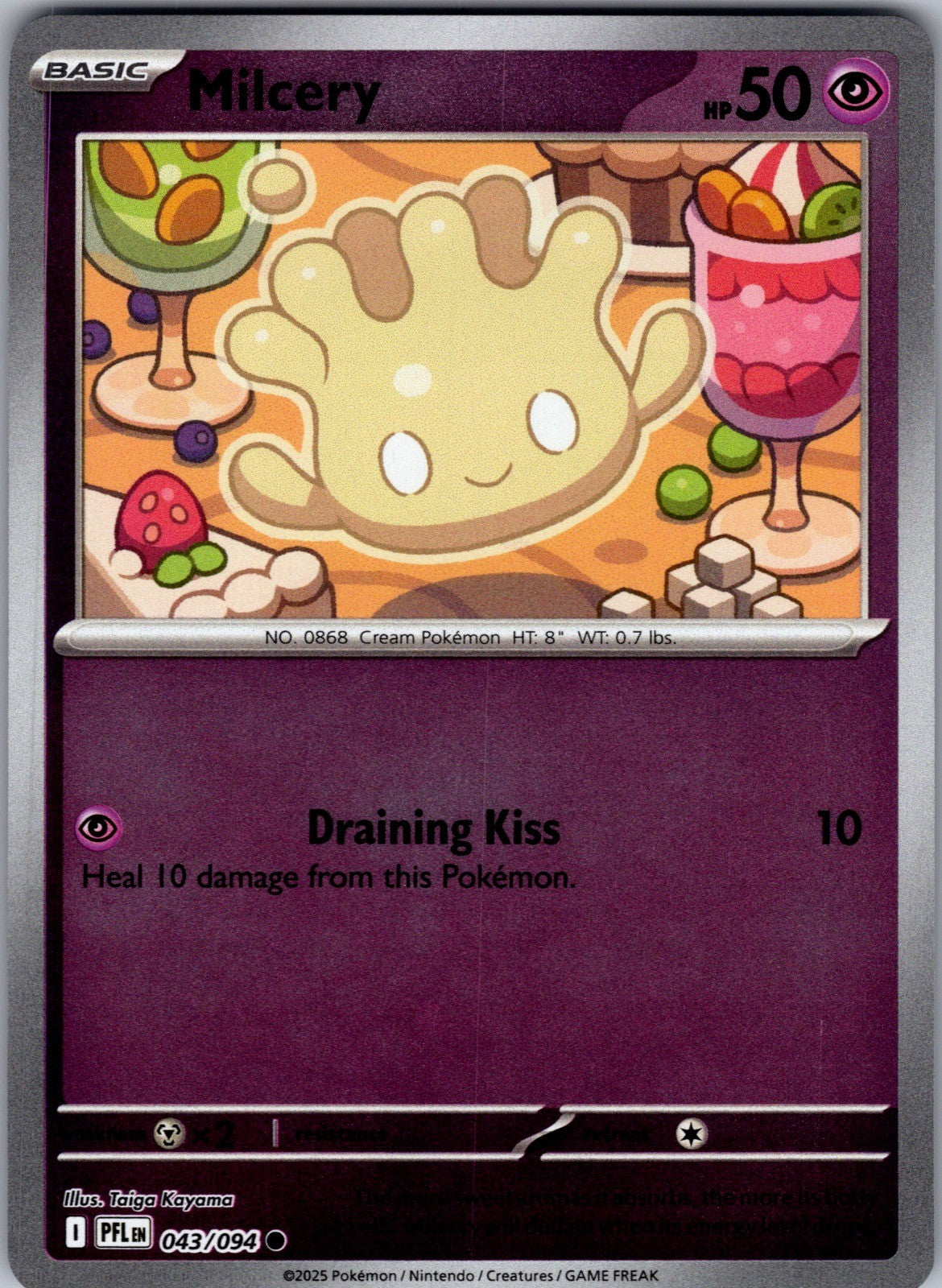 Milcery Reverse Holo Common ME02: Phantasmal Flames 043/094 LP