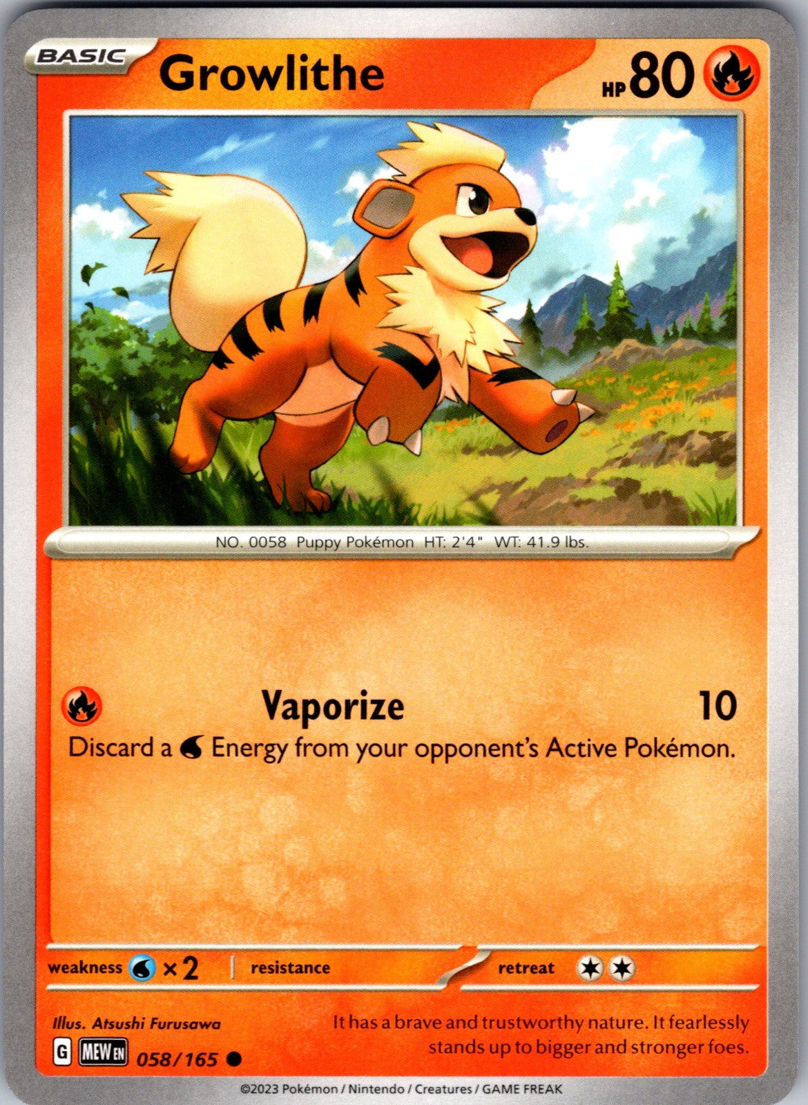 Growlithe Common SV: Scarlet & Violet 151 058/165 LP