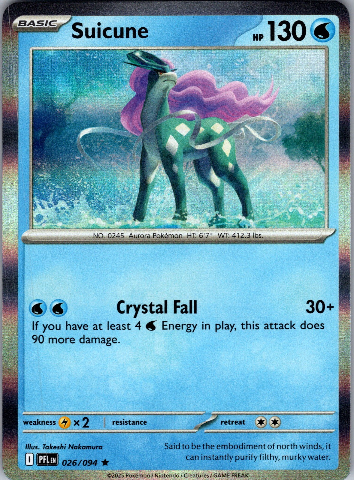 Suicune Holo Rare ME02: Phantasmal Flames 026/094 LP