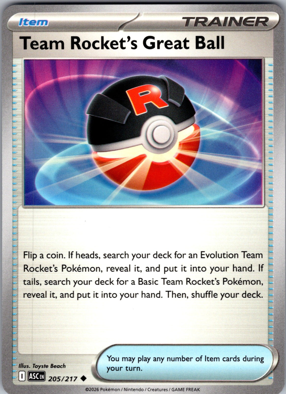Team Rocket's Great Ball Uncommon ME: Ascended Heroes 205/217 LP