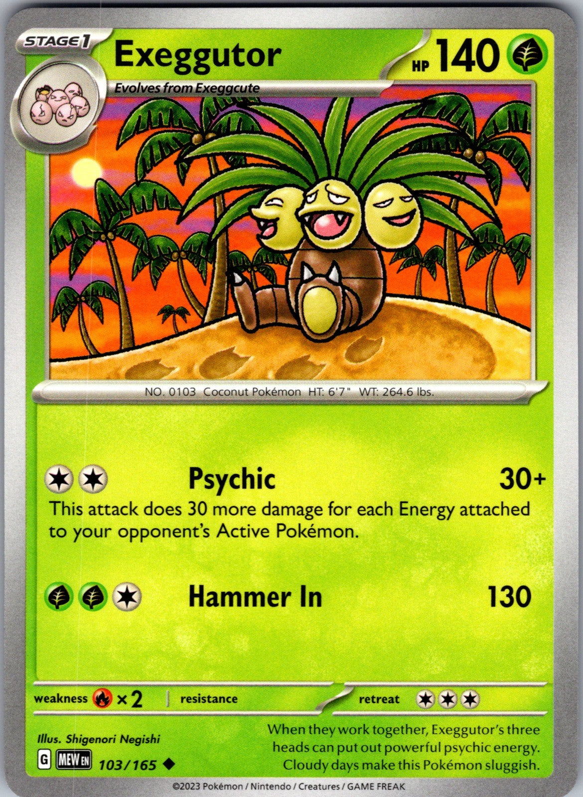 Exeggutor Uncommon SV: Scarlet & Violet 151 103/165 LP