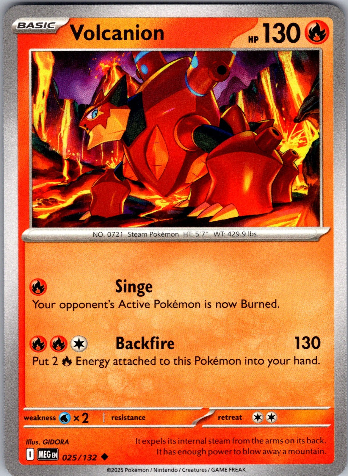 Volcanion Uncommon ME01: Mega Evolution 025/132 LP