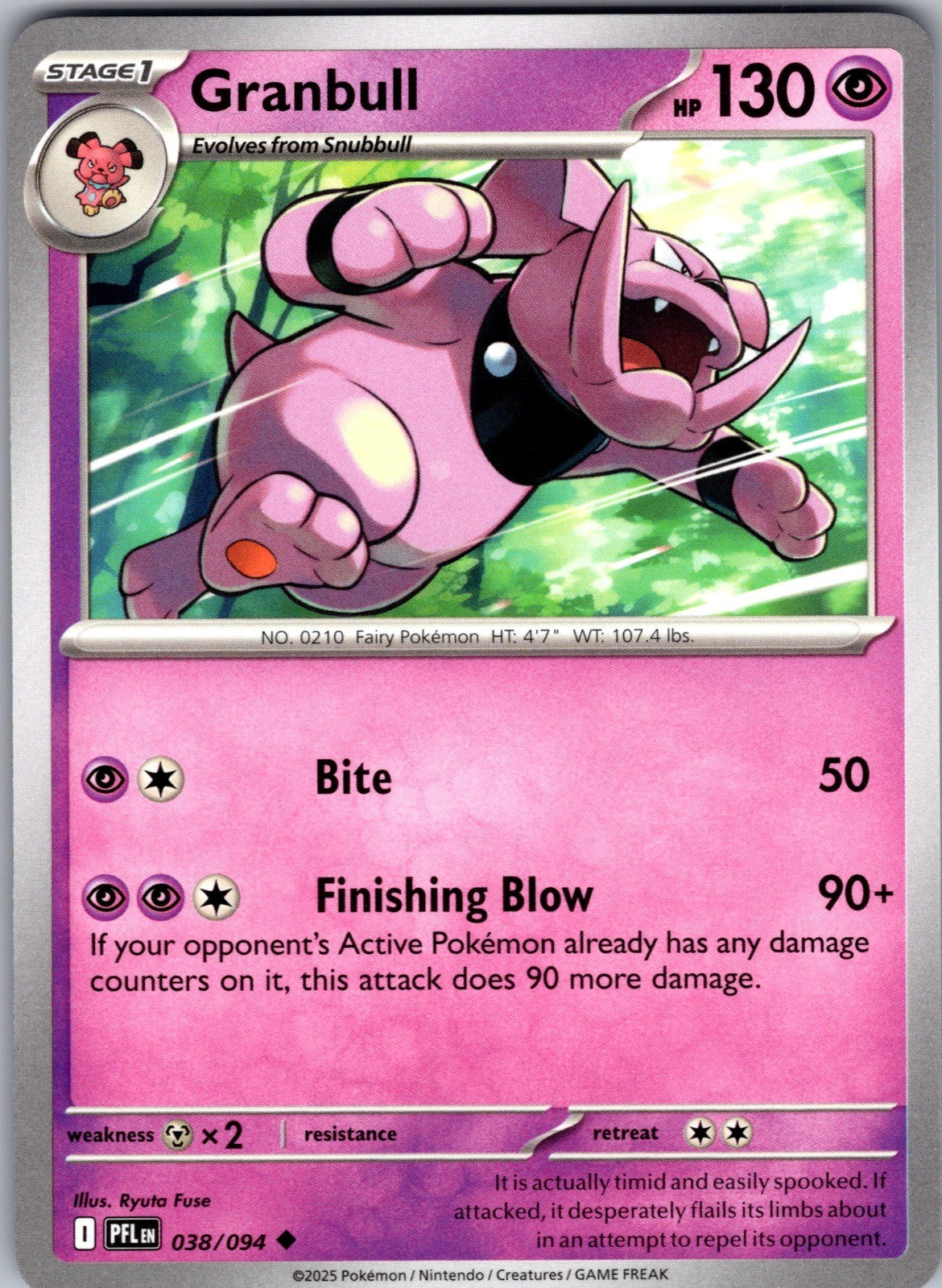 Granbull Uncommon ME02: Phantasmal Flames 038/094 LP