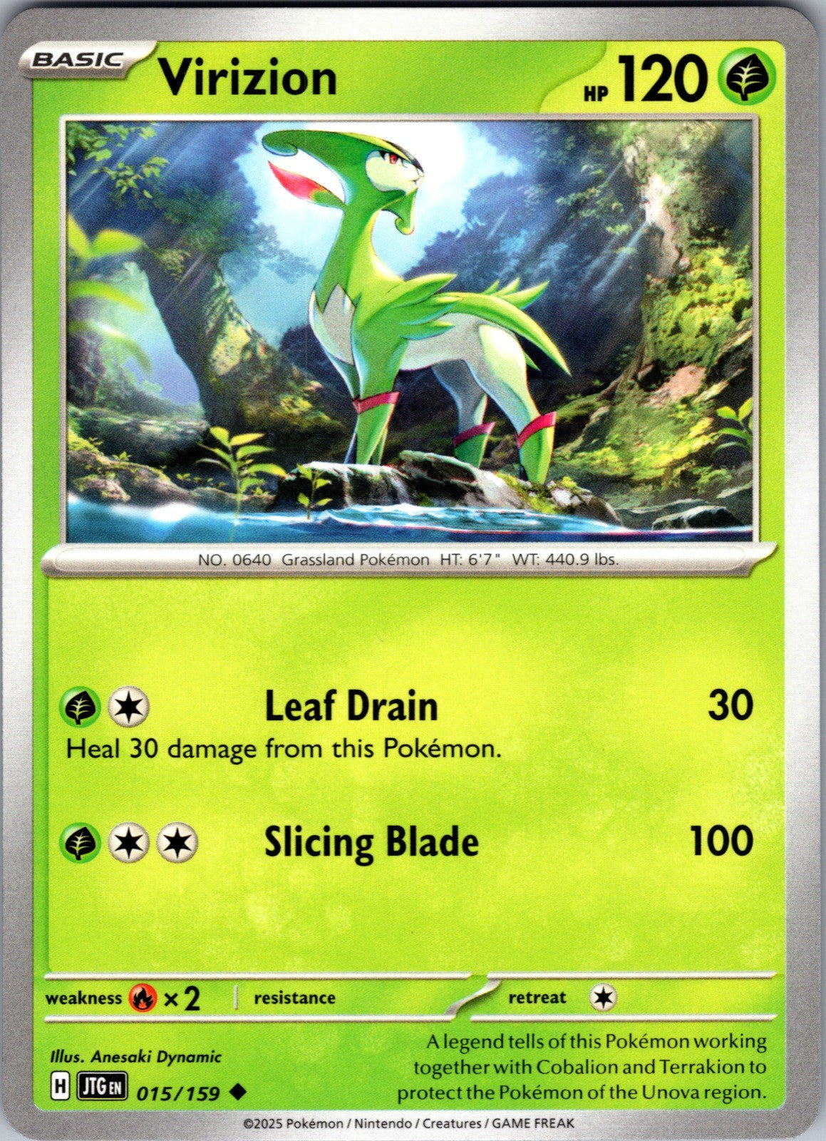 Virizion Uncommon SV09: Journey Together 015/159 LP