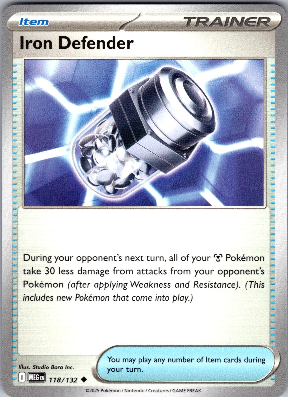 Iron Defender Uncommon ME01: Mega Evolution 118/132 LP