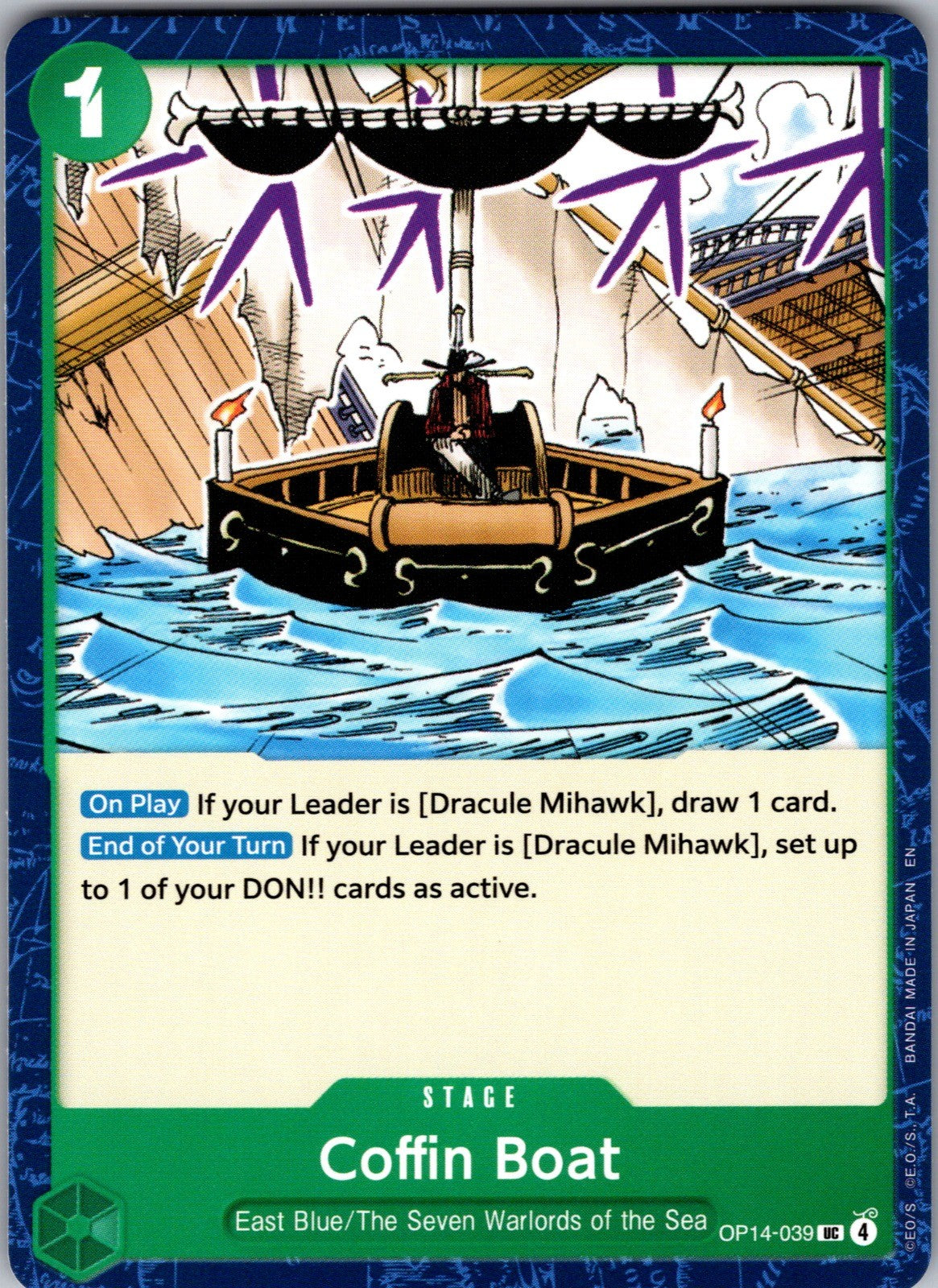 Coffin Boat UC The Azure Sea's Seven Release Event Cards OP14-039 LP