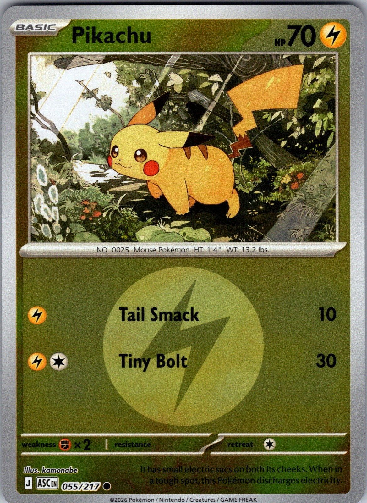 Pikachu (Energy Symbol Pattern) Reverse Holo Common ME: Ascended Heroes 055/217