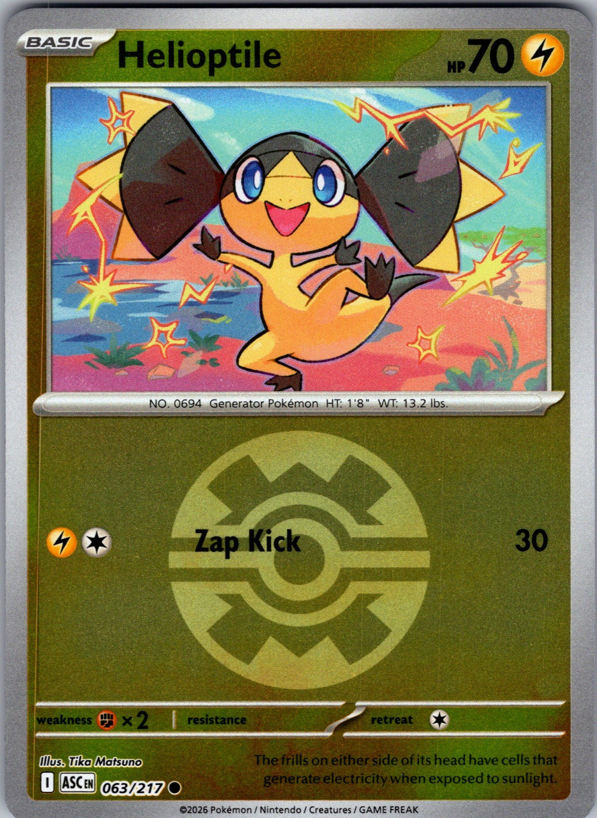 Helioptile (Quick Ball) Reverse Holo Common ME: Ascended Heroes 063/217 LP