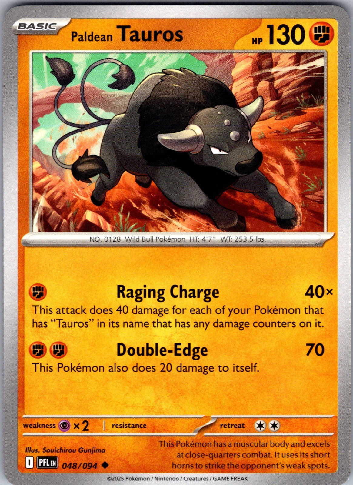 Paldean Tauros Uncommon ME02: Phantasmal Flames 048/094 LP