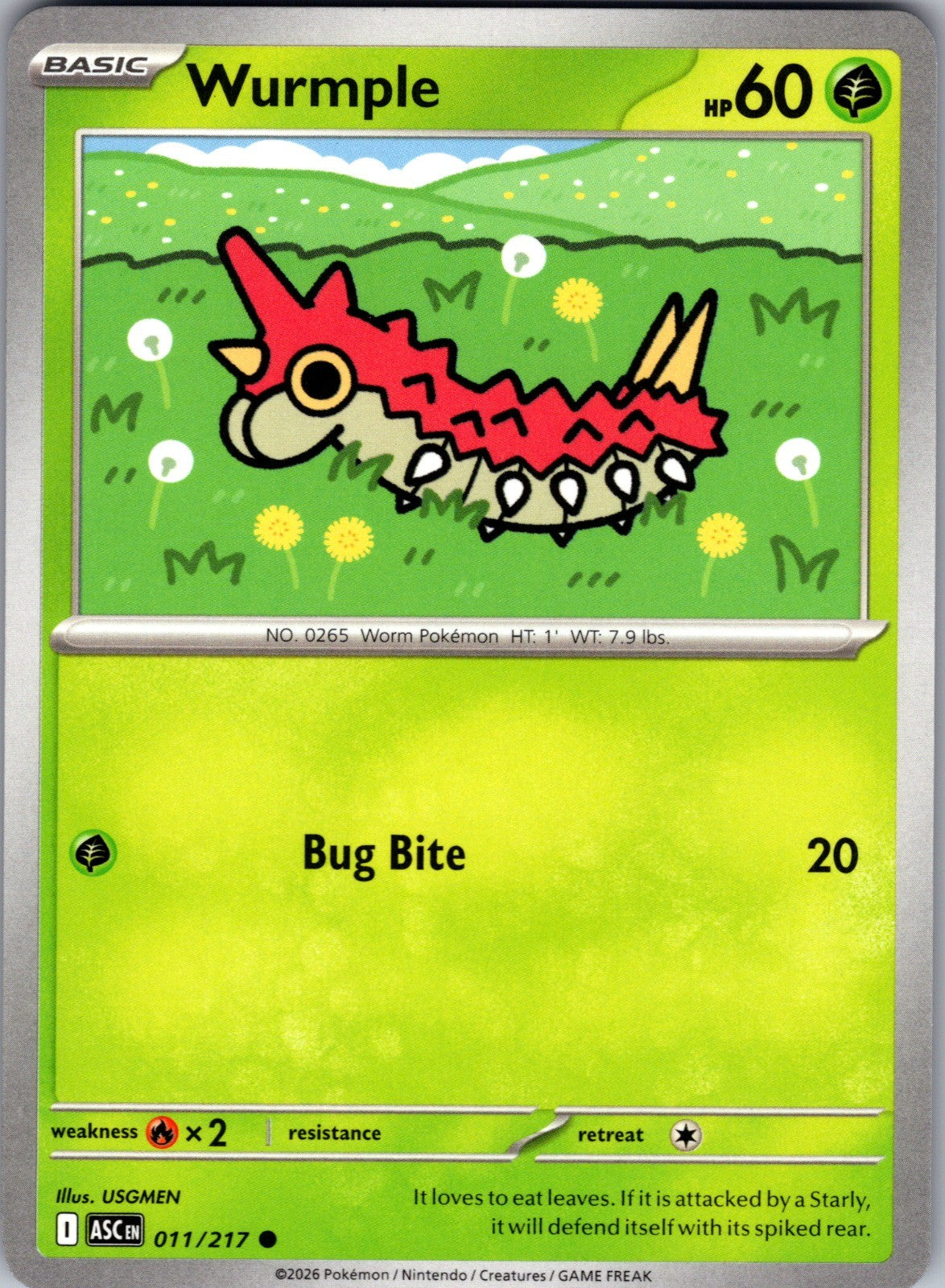 Wurmple Common ME: Ascended Heroes 011/217 LP