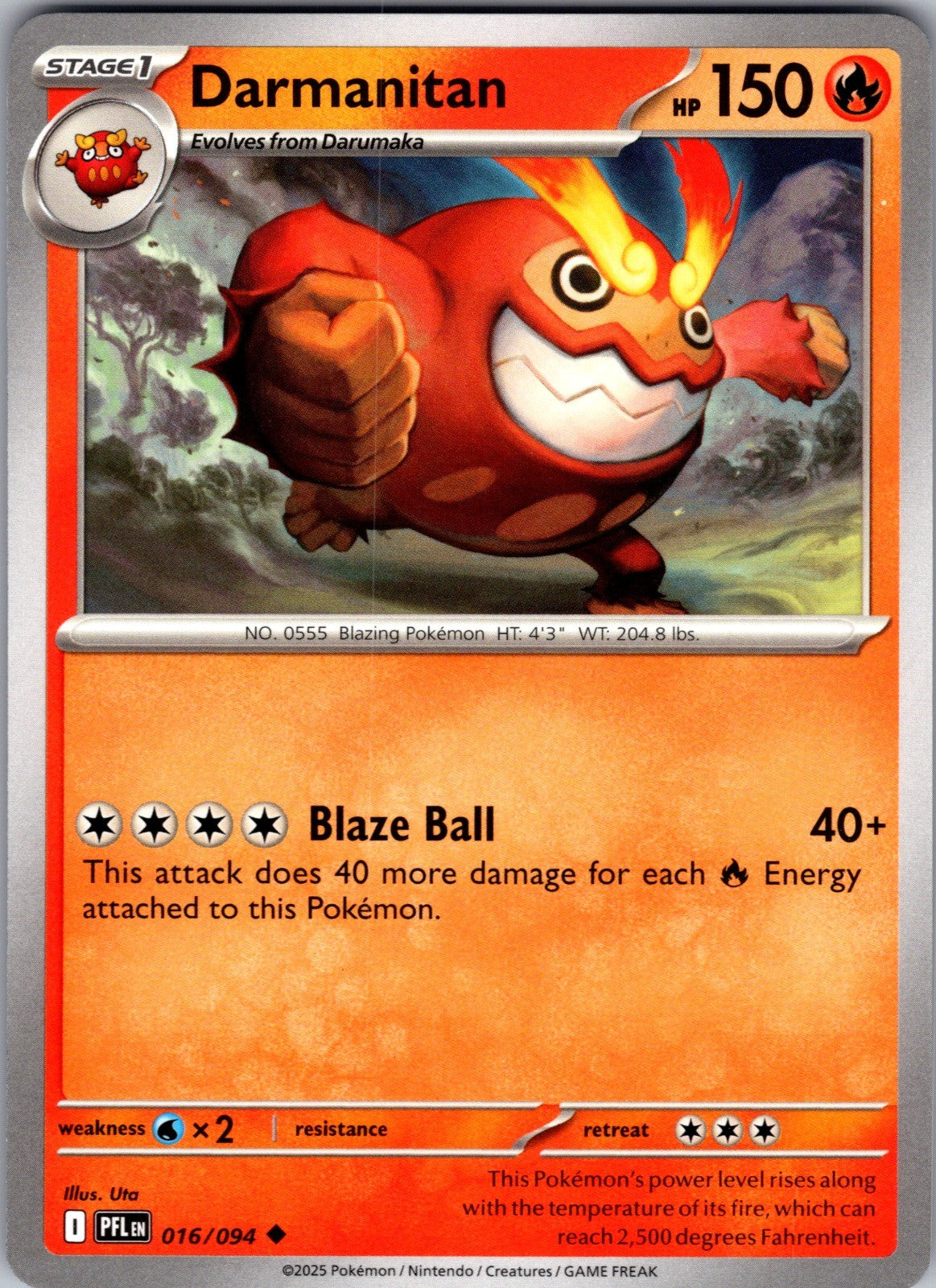 Darmanitan Uncommon ME02: Phantasmal Flames 016/094 LP