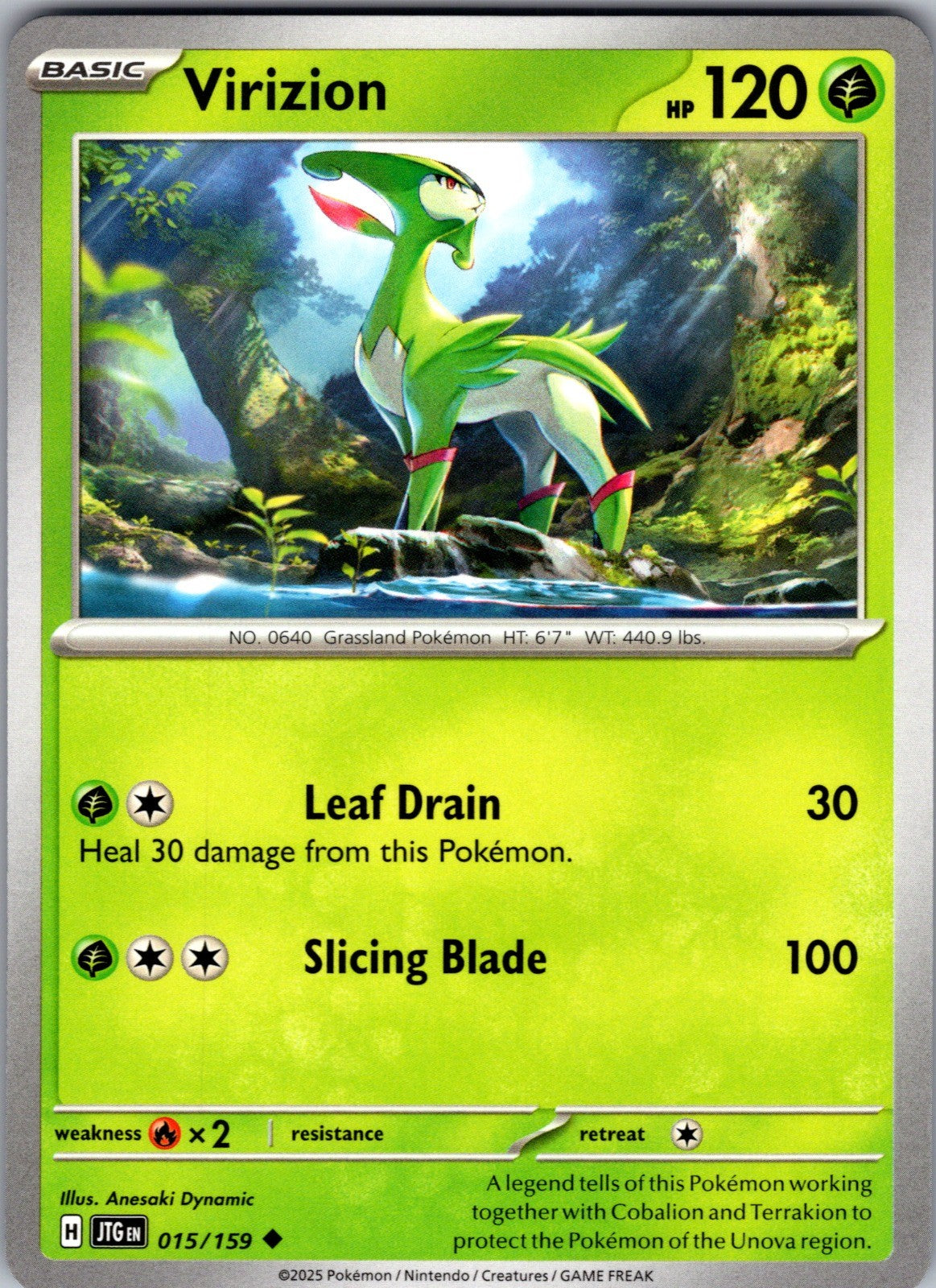 Virizion Uncommon SV09: Journey Together 015/159 LP