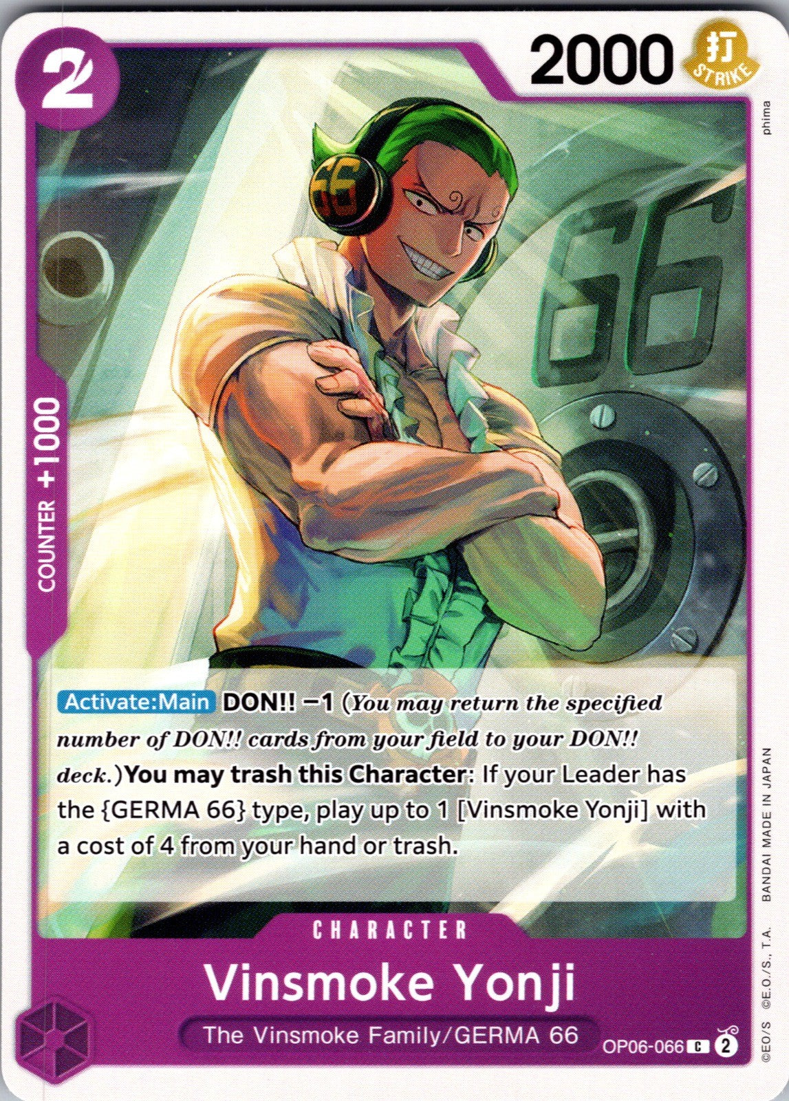 Vinsmoke Yonji (066) C Wings of the Captain OP06-066 LP