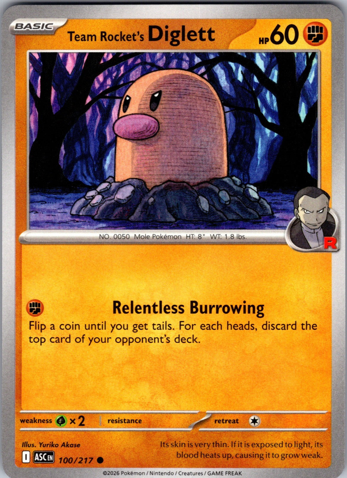 Team Rocket's Diglett Common ME: Ascended Heroes 100/217 LP