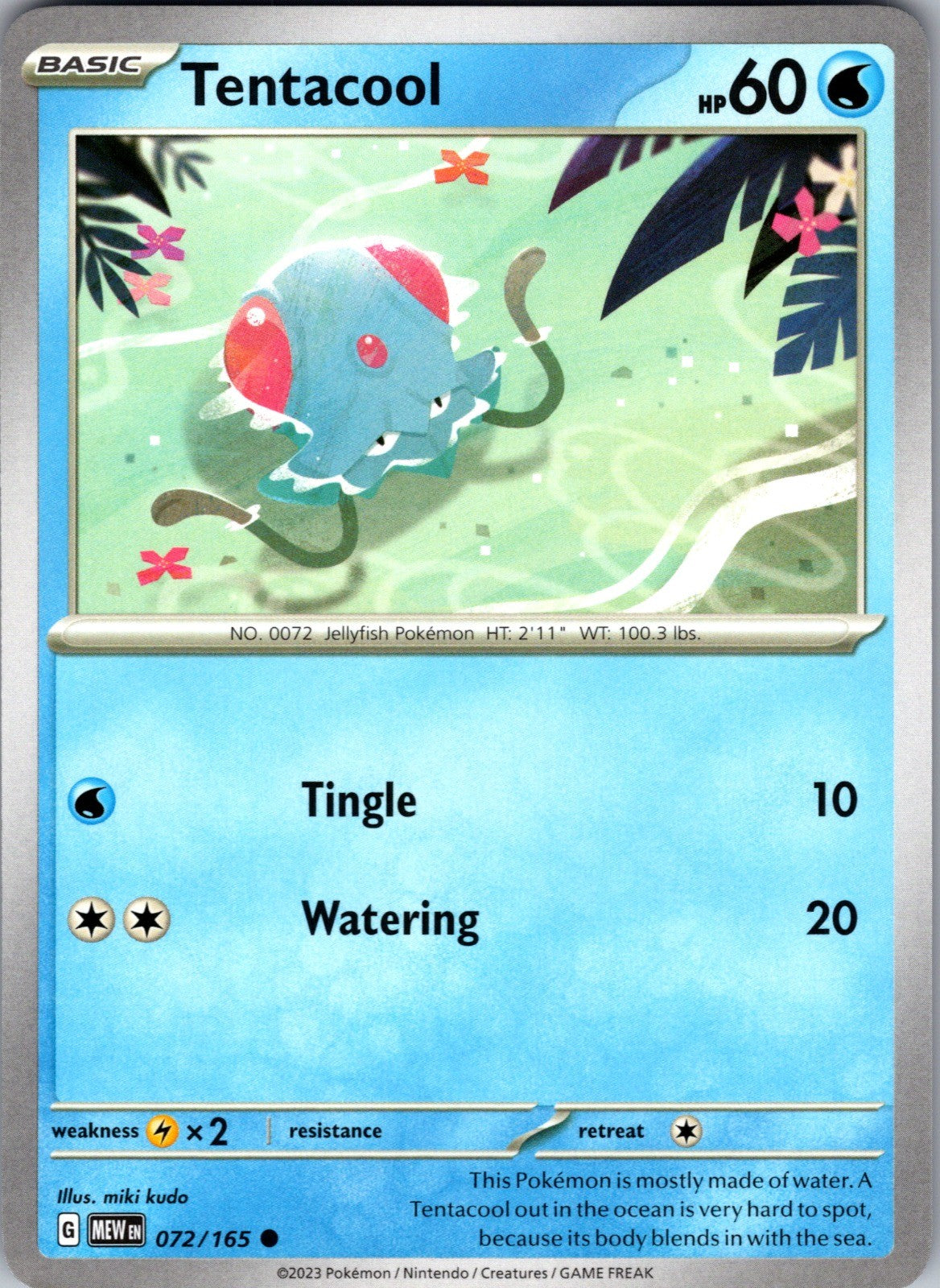 Tentacool Common SV: Scarlet & Violet 151 072/165 LP