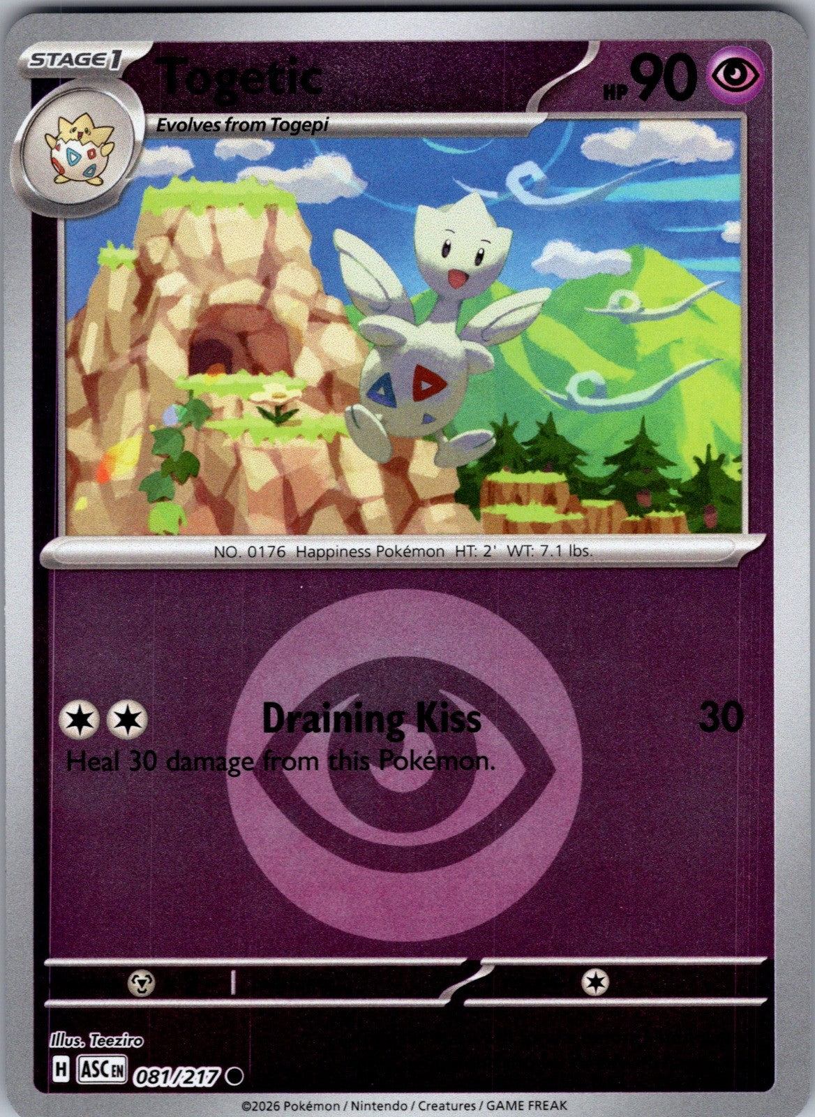 Togetic (Energy Symbol Pattern) Reverse Holo Common ME: Ascended Heroes 081/217