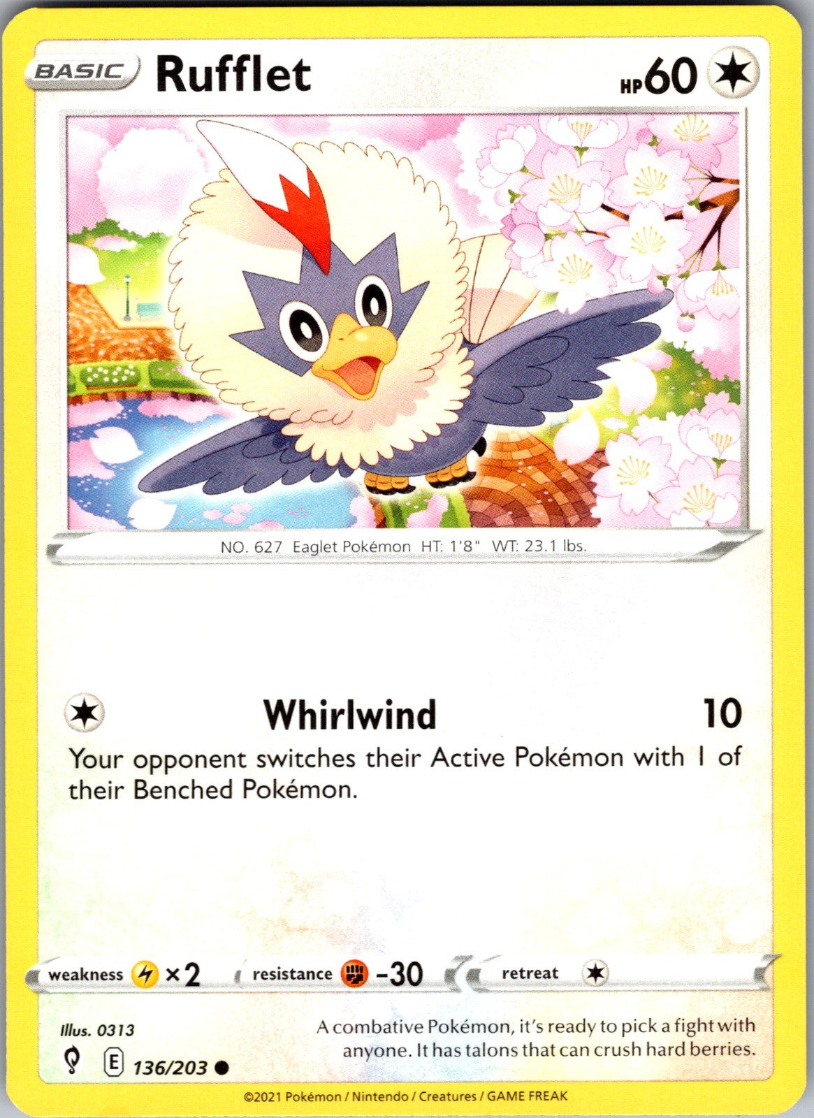 Rufflet Common SWSH07: Evolving Skies 136/203 LP