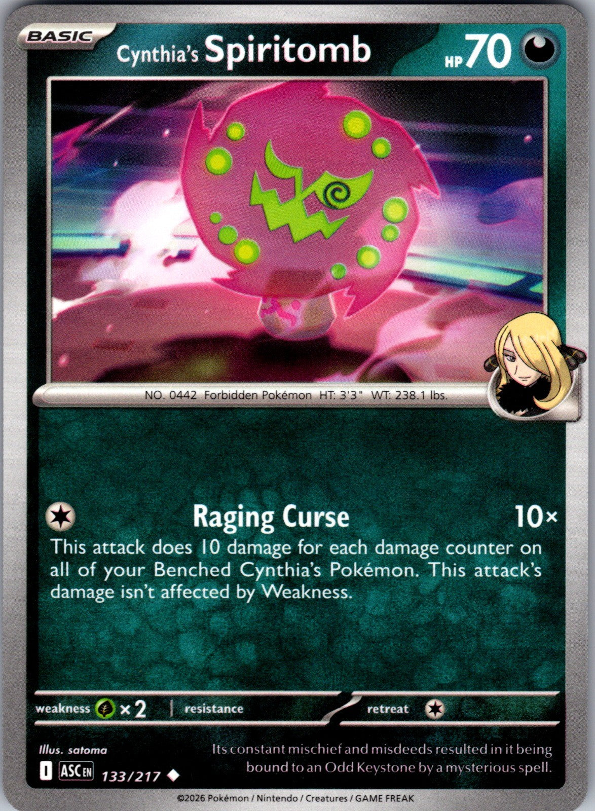 Cynthia's Spiritomb Uncommon SV10: Destined Rivals 129/182 LP