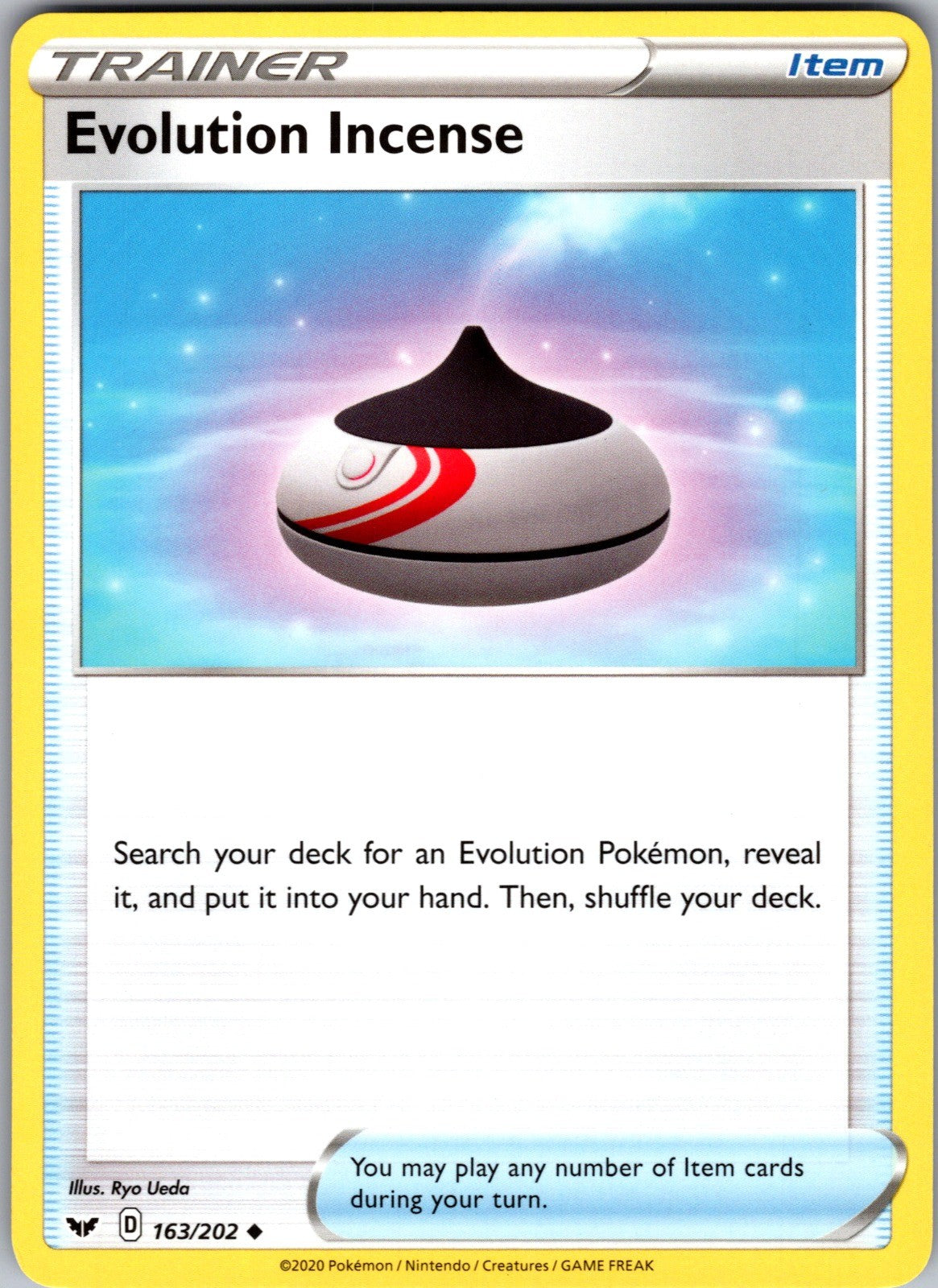 Evolution Incense Uncommon SWSH01: Sword & Shield Base Set 163/202 LP