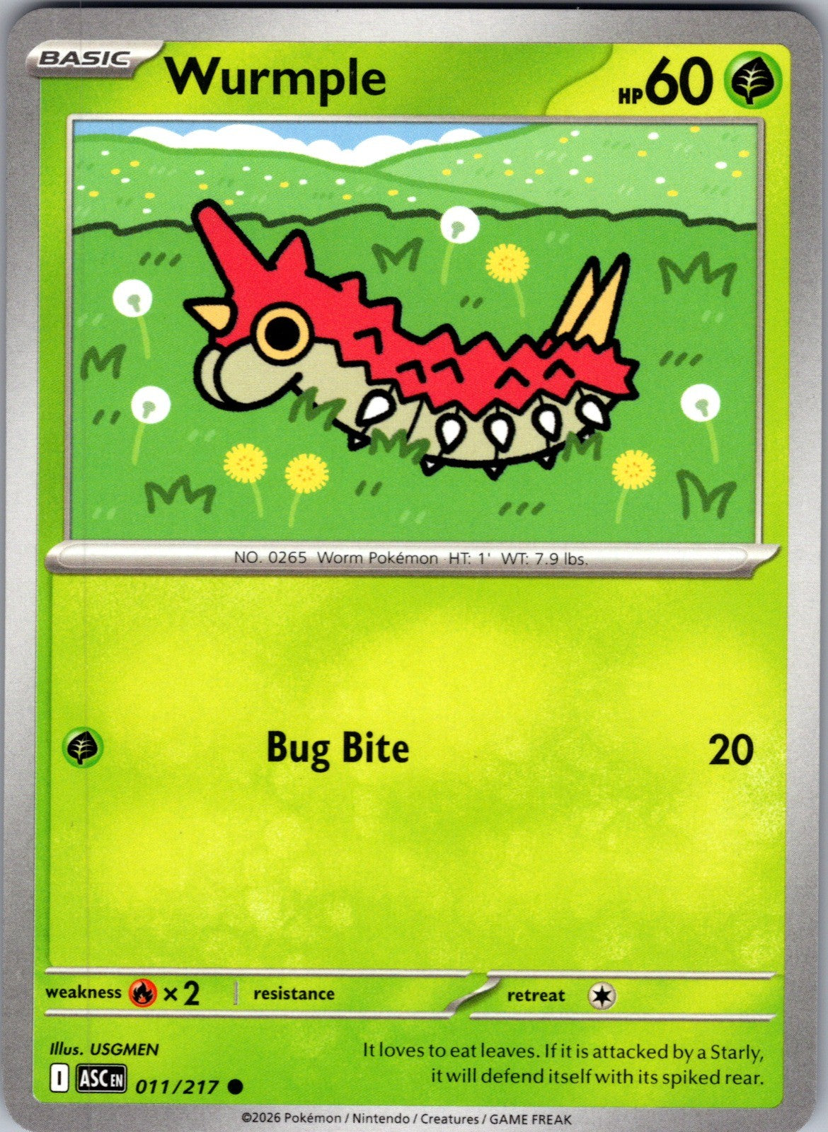 Wurmple Common ME: Ascended Heroes 011/217 LP