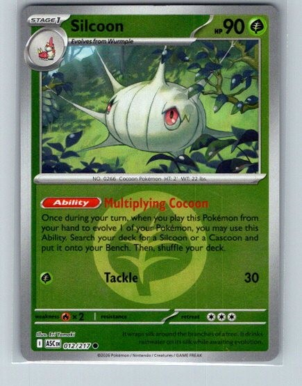 Silcoon (Energy Symbol Pattern) Reverse Holo Common ME: Ascended Heroes 012/217