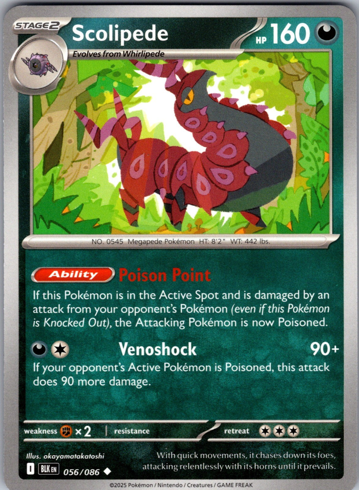Scolipede (Poke Ball Pattern) Holo Uncommon SV: Black Bolt 056/086 LP