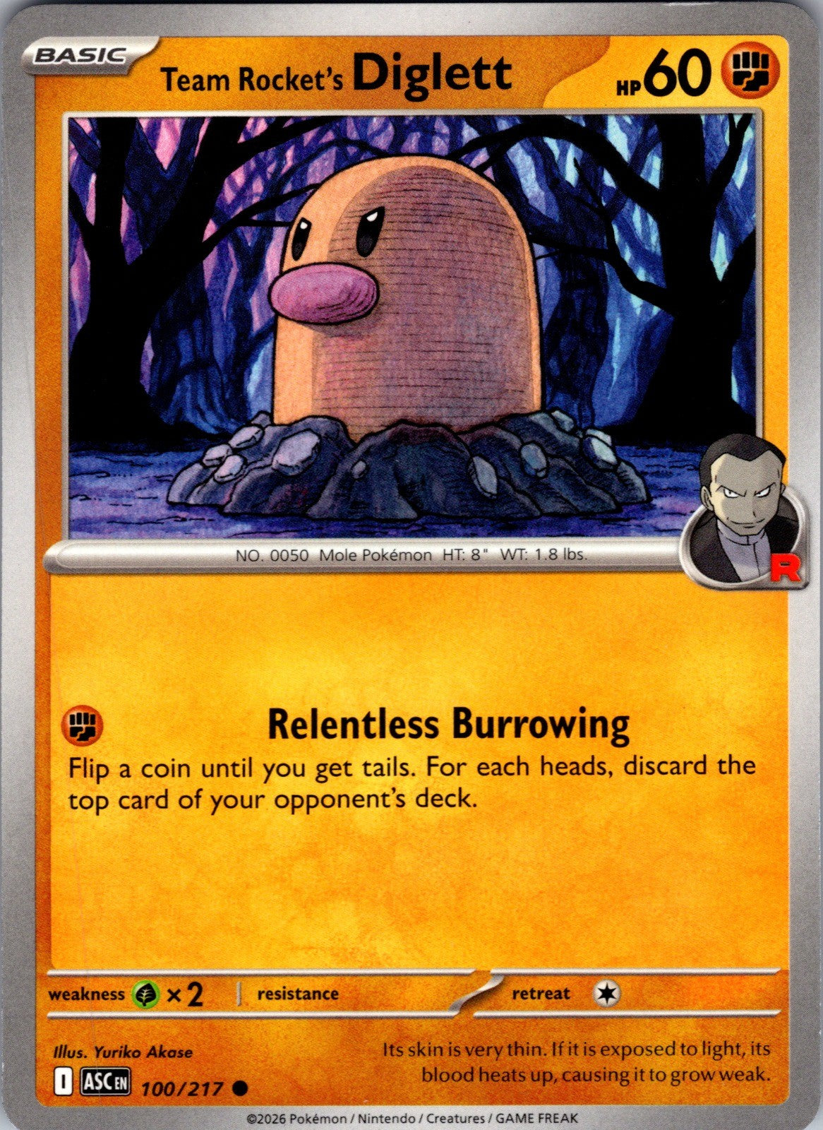 Team Rocket's Diglett Common ME: Ascended Heroes 100/217 LP