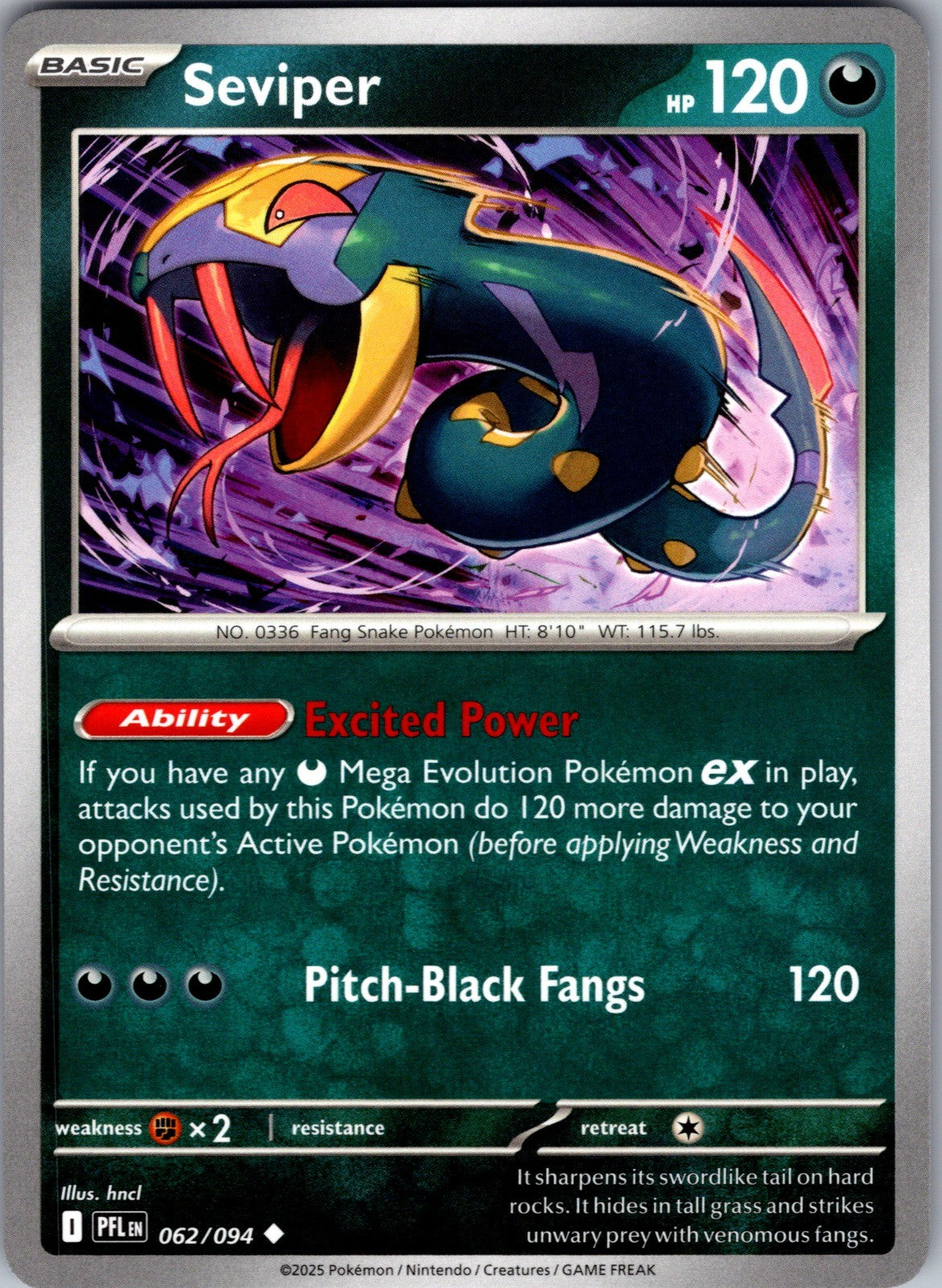 Seviper Uncommon ME02: Phantasmal Flames 062/094 LP