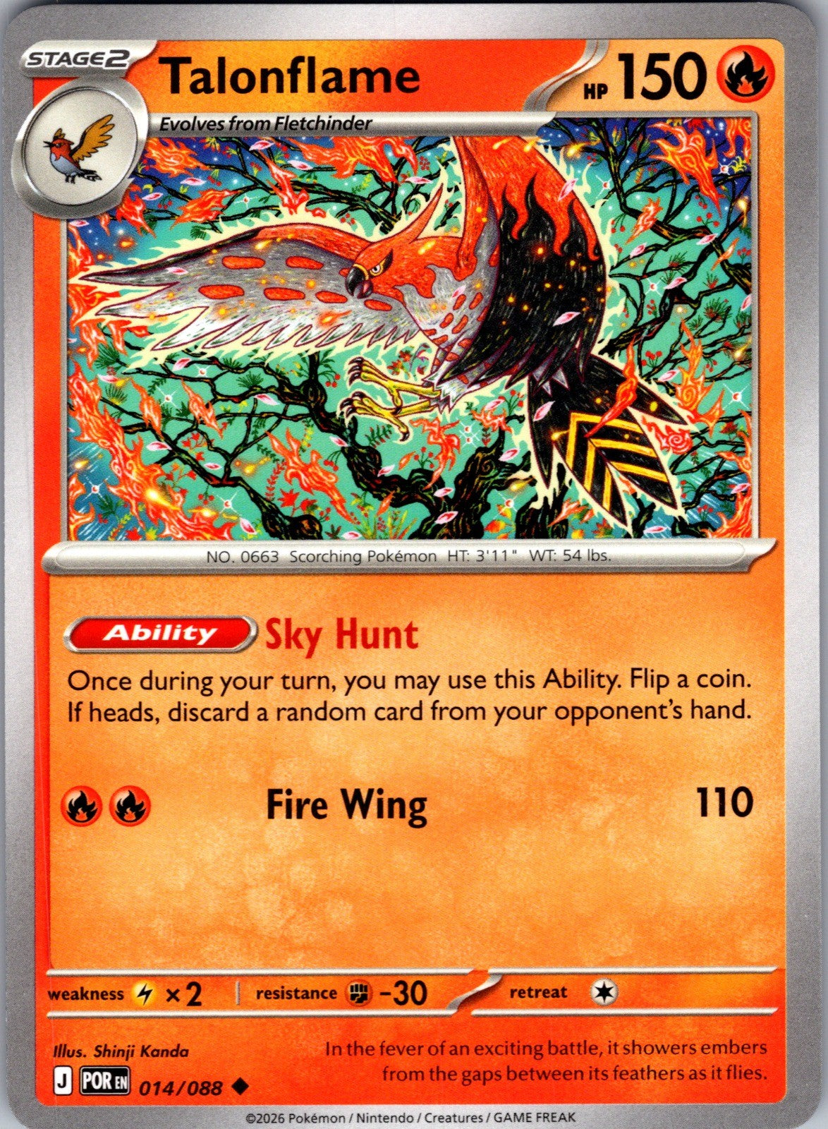 Talonflame Uncommon ME03: Perfect Order 014/088 LP