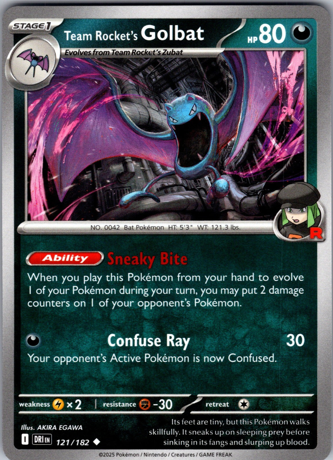 Team Rocket's Golbat Uncommon SV10: Destined Rivals 121/182 LP