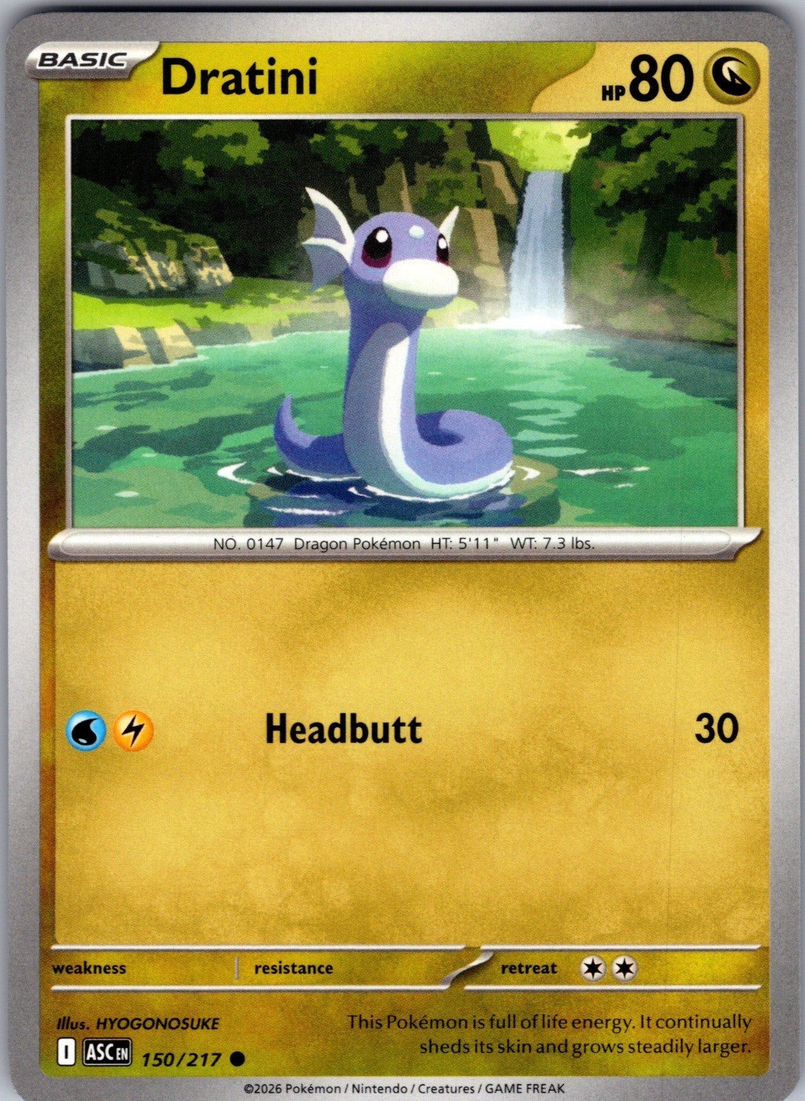 Dratini (Love Ball) Reverse Holo Common ME: Ascended Heroes 150/217 LP