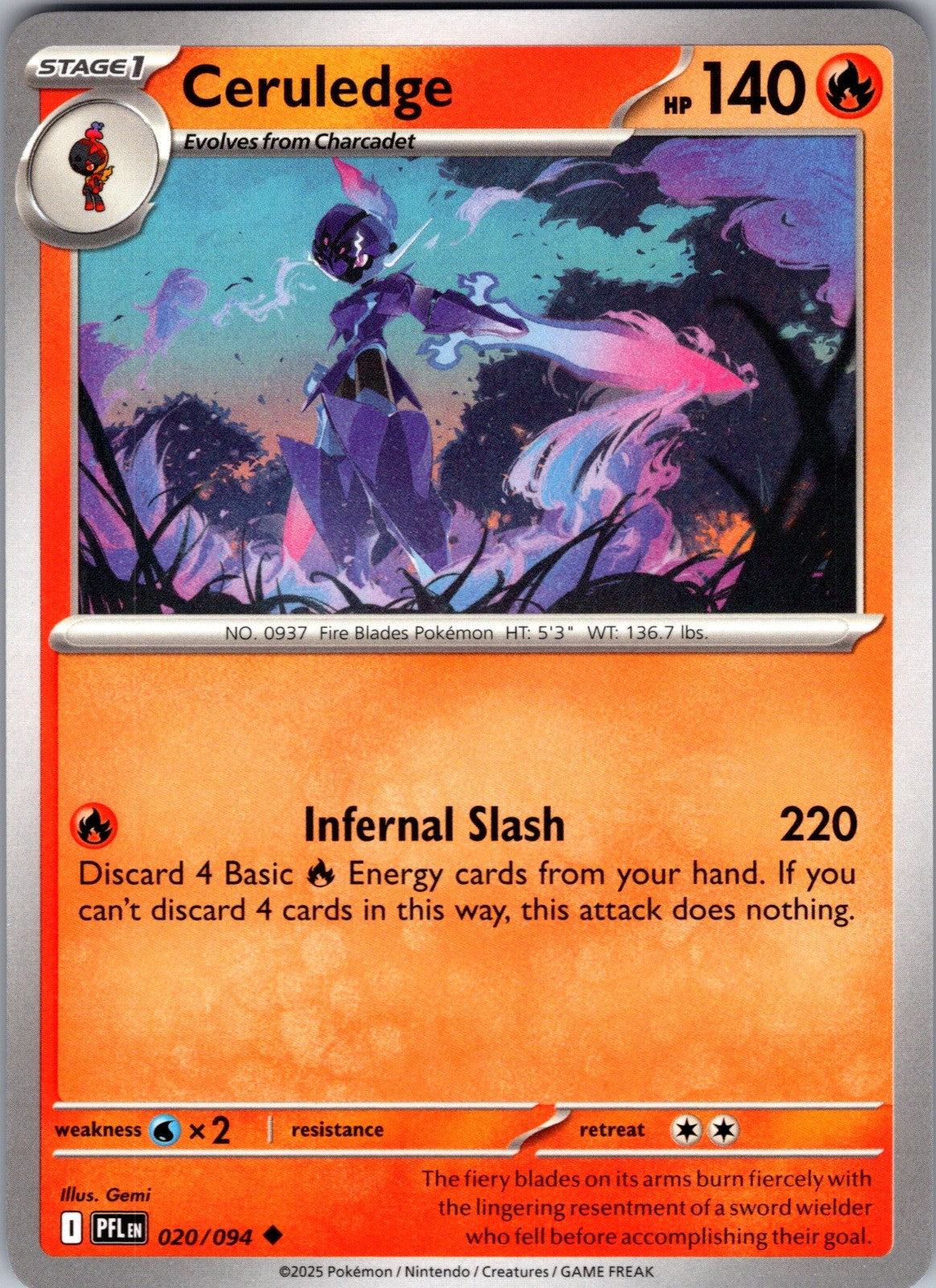 Ceruledge Uncommon ME02: Phantasmal Flames 020/094 LP