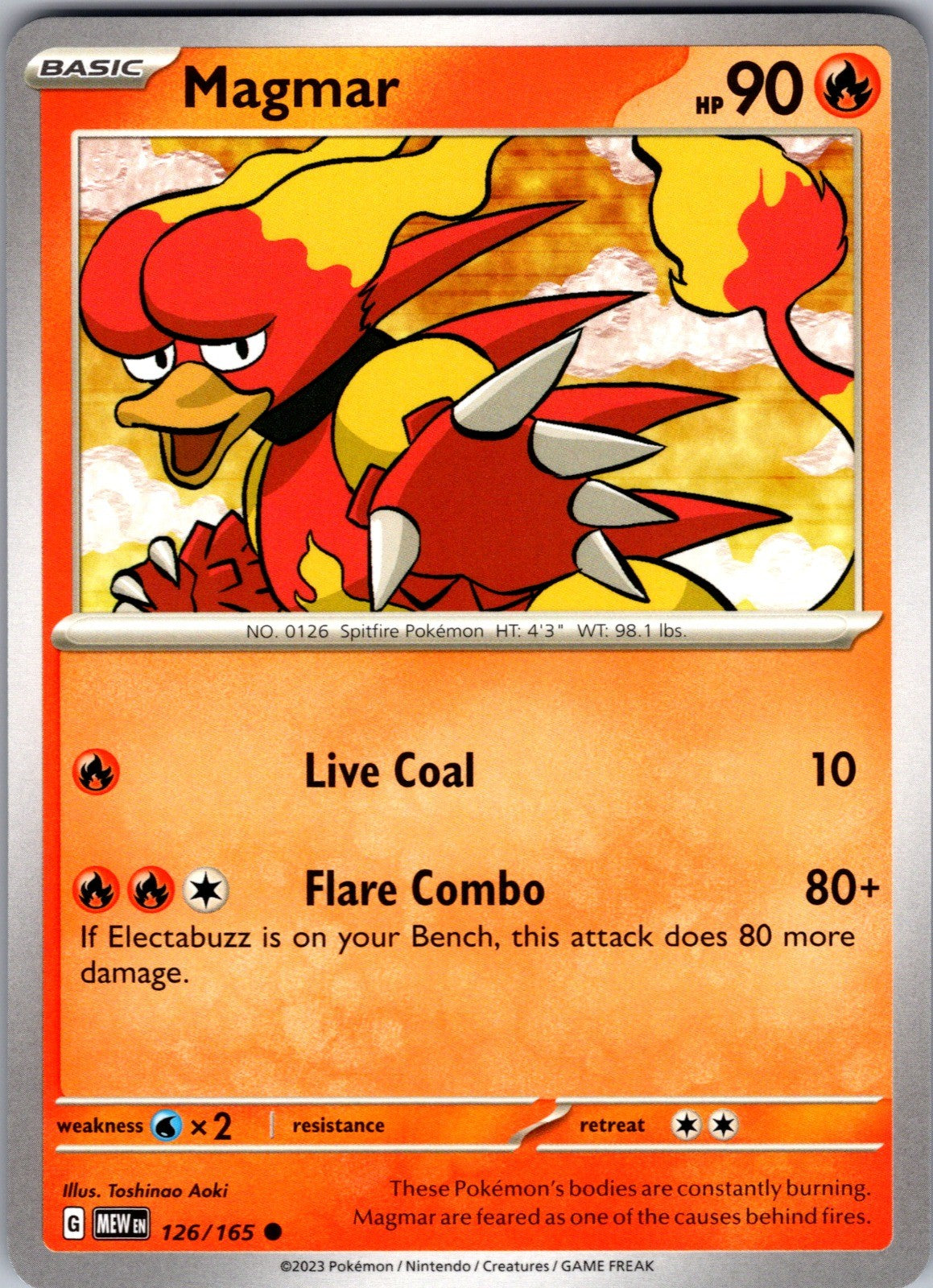 Magmar Common SV: Scarlet & Violet 151 126/165 LP