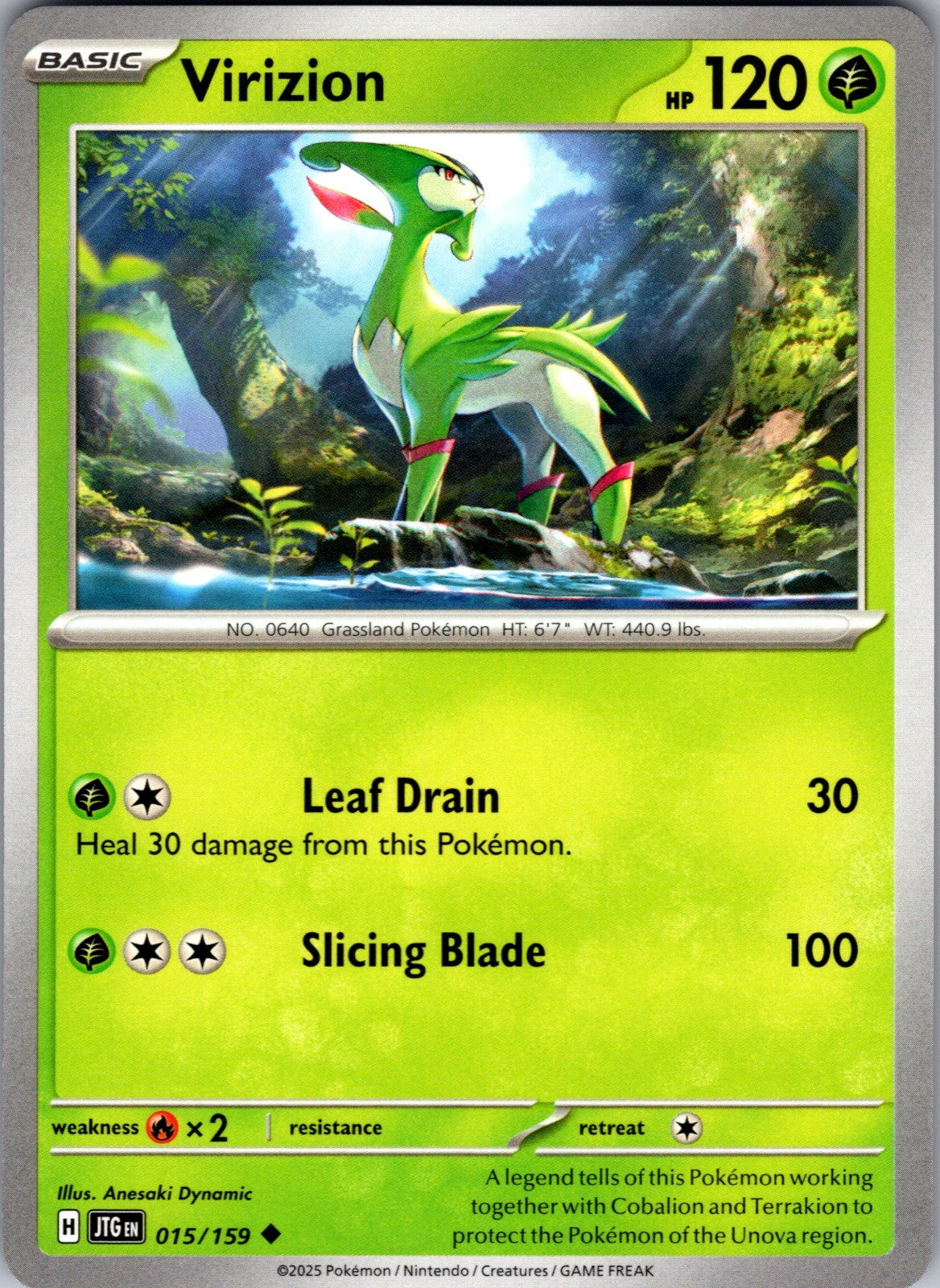 Virizion Uncommon SV09: Journey Together 015/159 LP